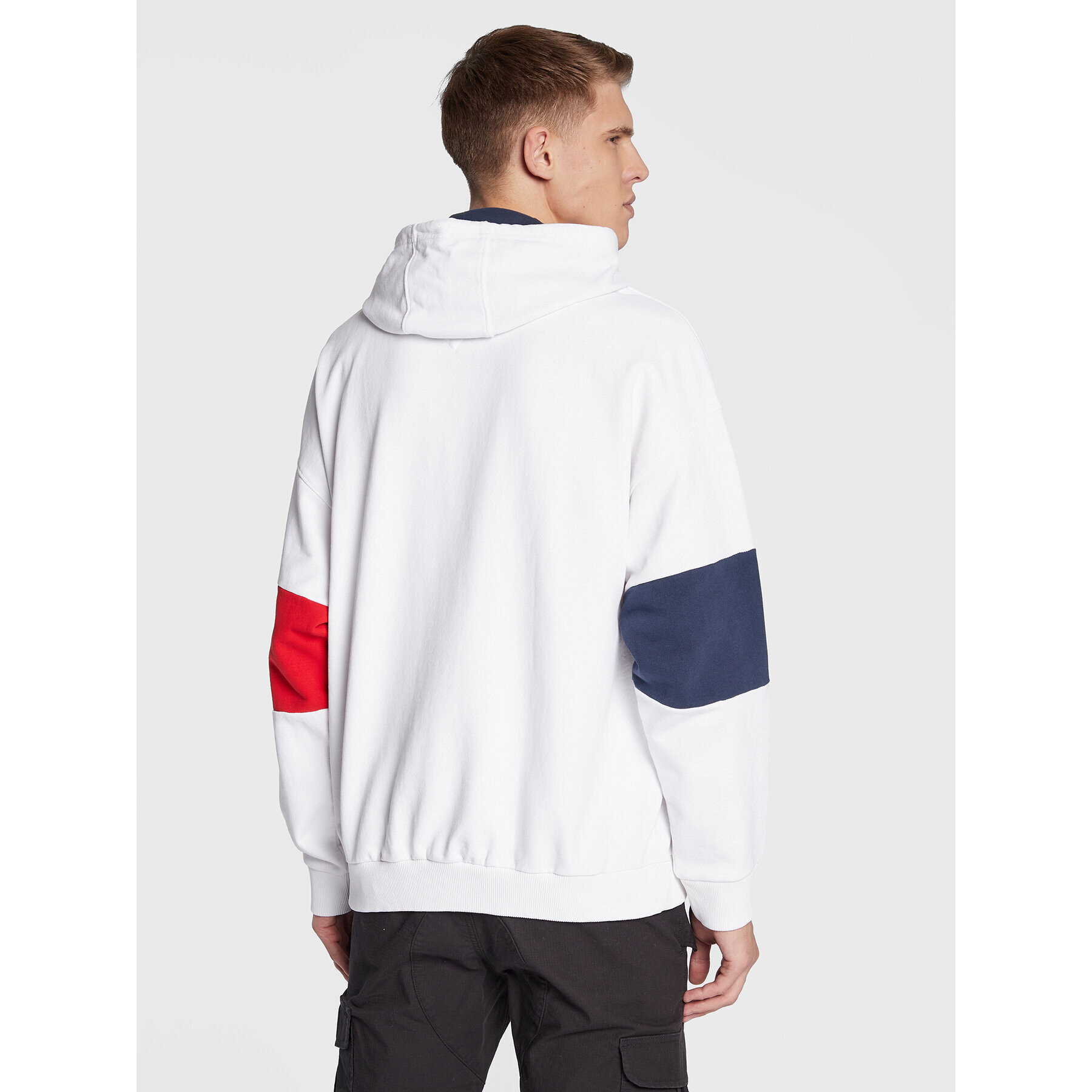 Tommy Jeans Bluză Skater Archive Block DM0DM15020 Alb Relaxed Fit - Pled.ro