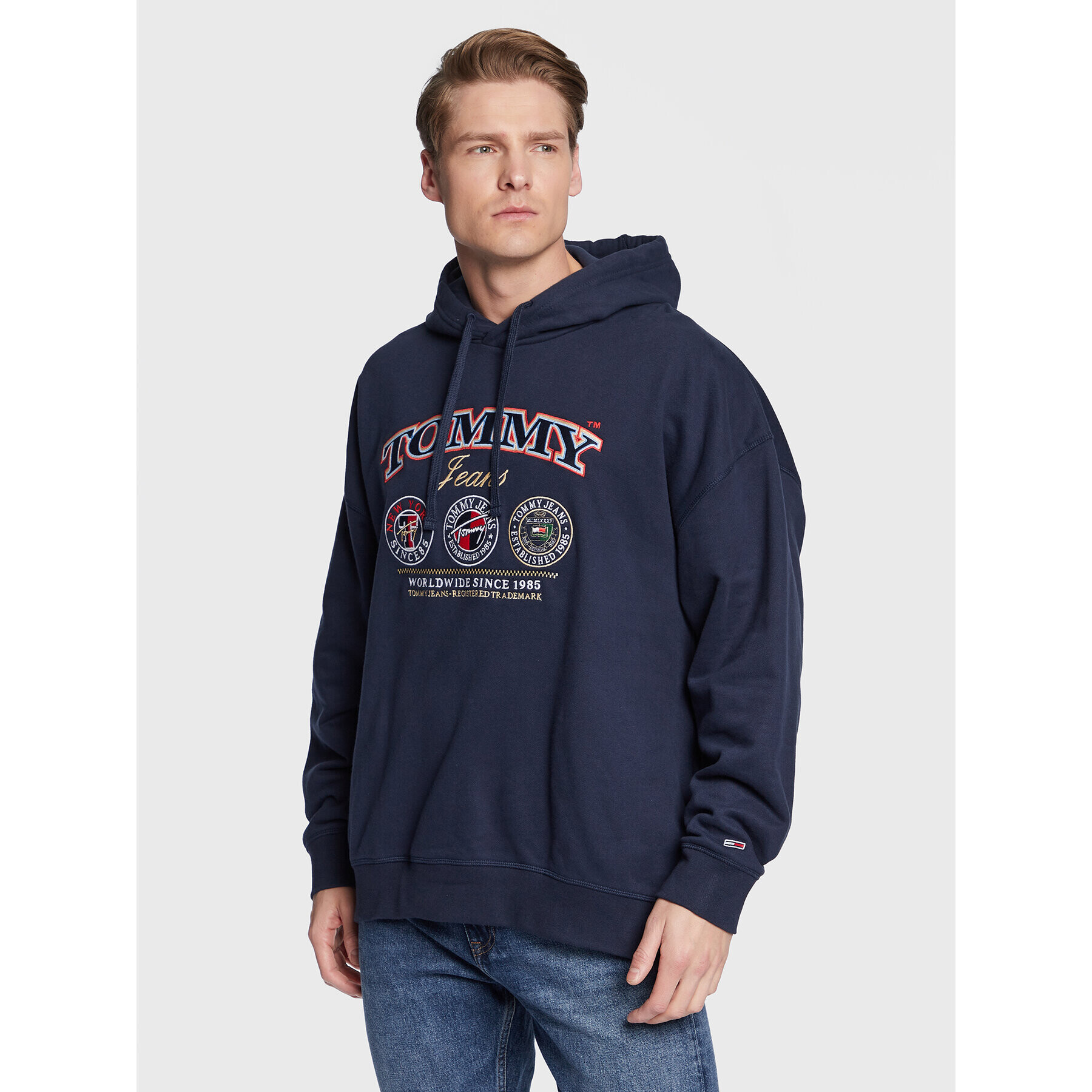 Tommy Jeans Bluză Skater DM0DM15702 Bleumarin Oversize - Pled.ro