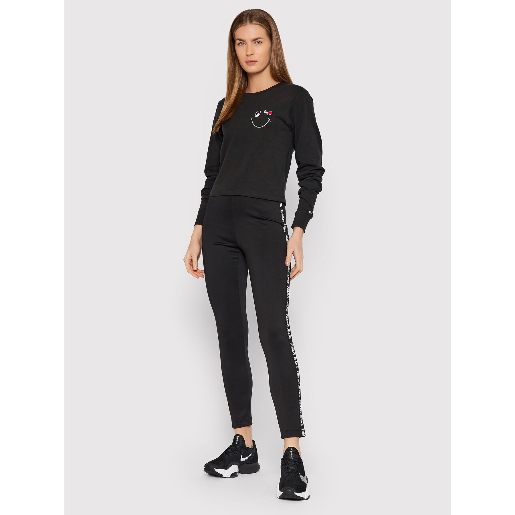 Tommy Jeans Bluză Smiley DW0DW11290 Negru Regular Fit - Pled.ro