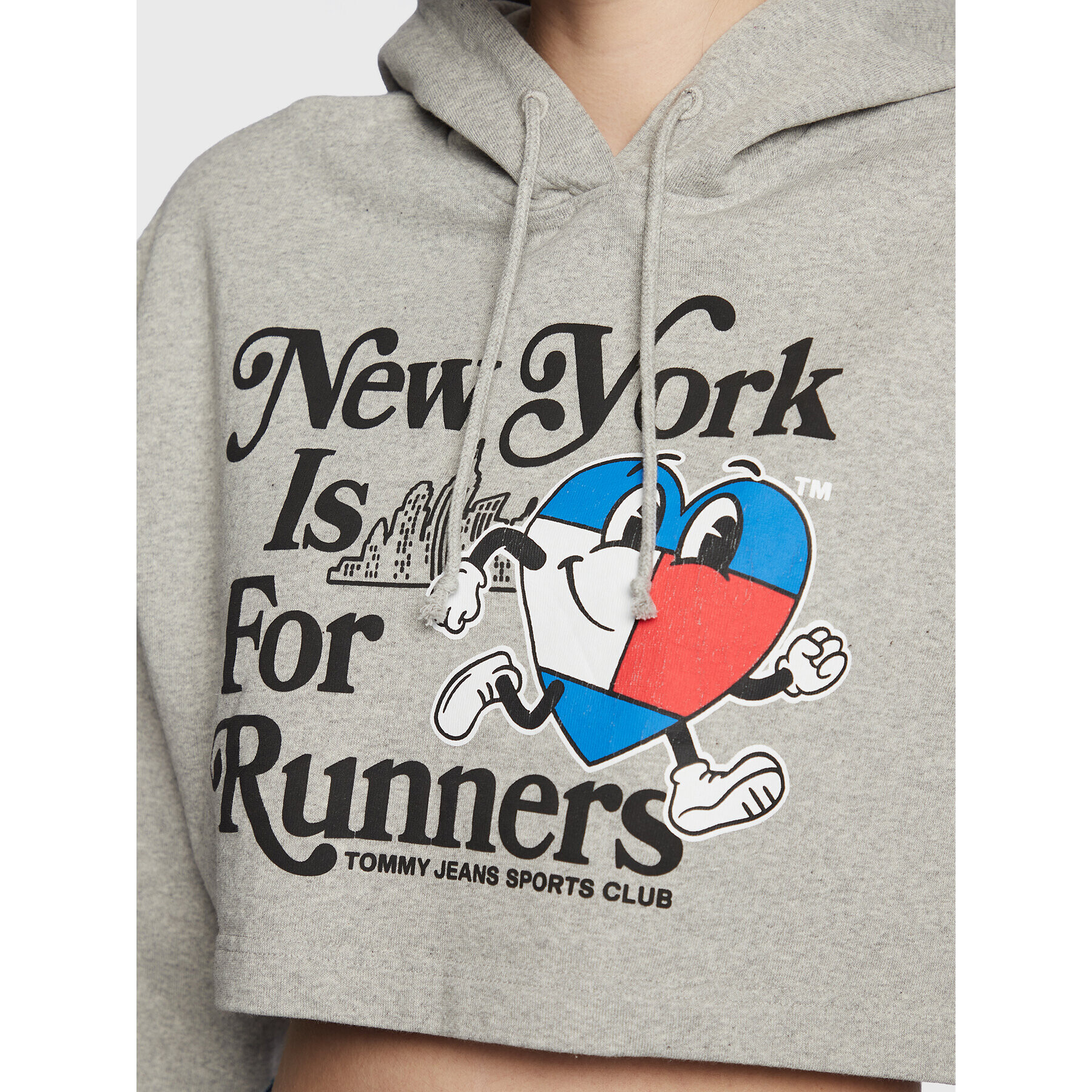 Tommy Jeans Bluză Sportees Runners DW0DW14872 Gri Cropped Fit - Pled.ro