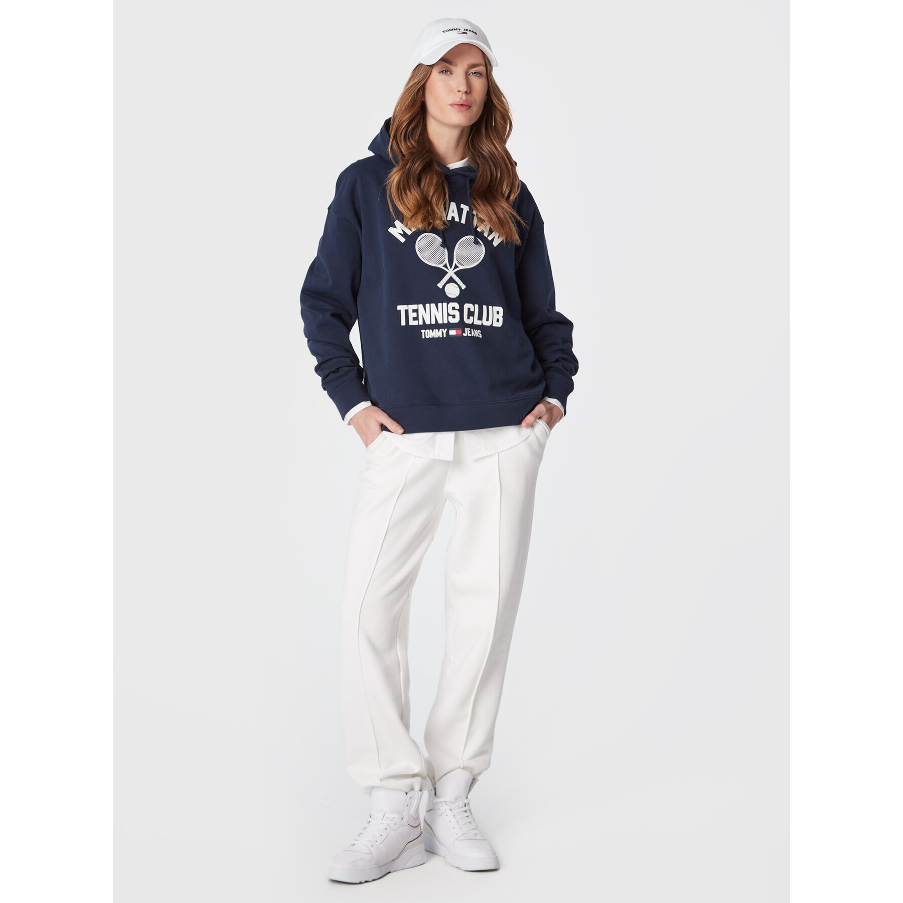 Tommy Jeans Bluză Tennis Club DW0DW14600 Bleumarin Relaxed Fit - Pled.ro