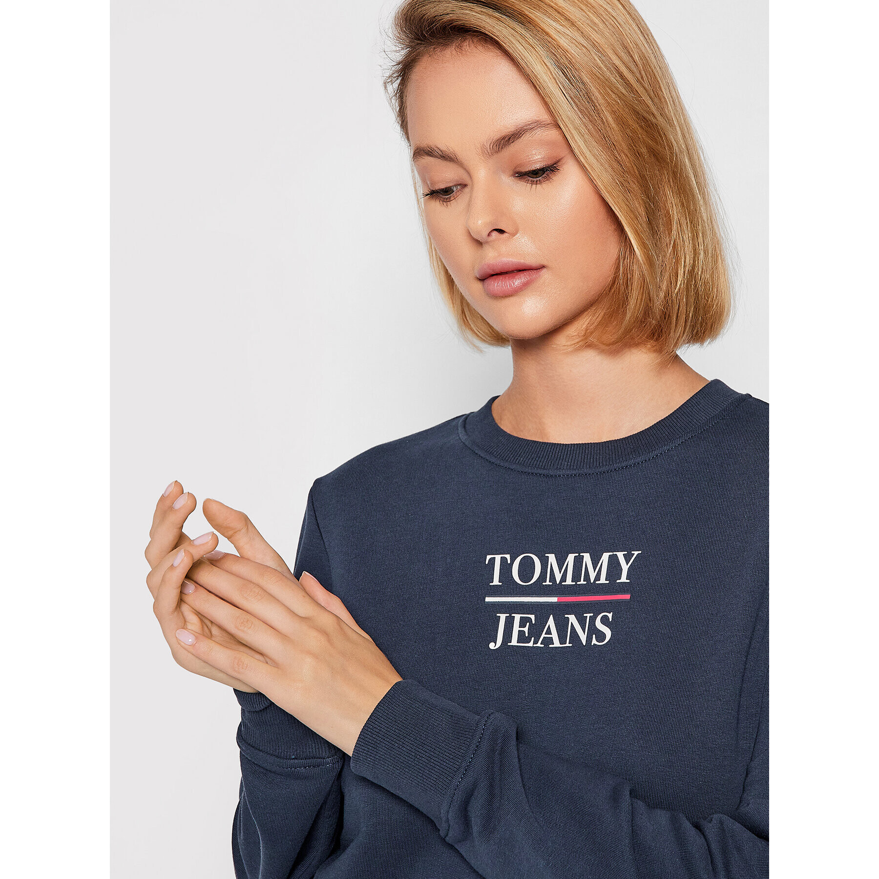 Tommy Jeans Bluză Terry lLogo DW0DW09663 Bleumarin Regular Fit - Pled.ro