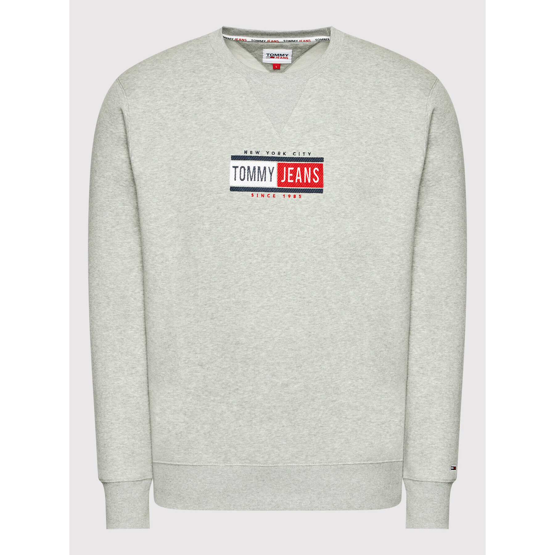 Tommy Jeans Bluză Timeless Crew DM0DM11631 Gri Regular Fit - Pled.ro