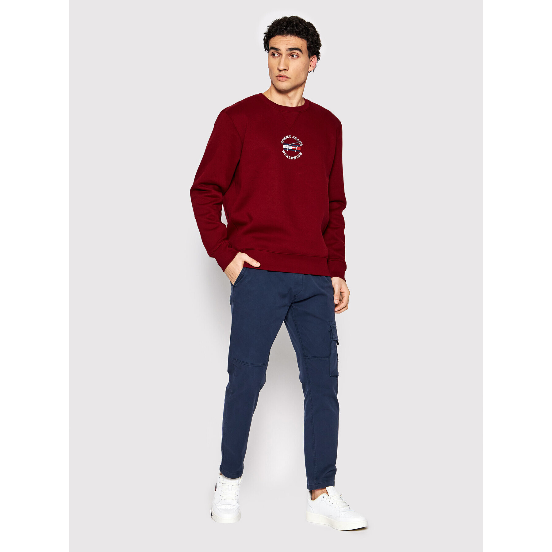 Tommy Jeans Bluză Timeless DM0DM12381 Vișiniu Regular Fit - Pled.ro