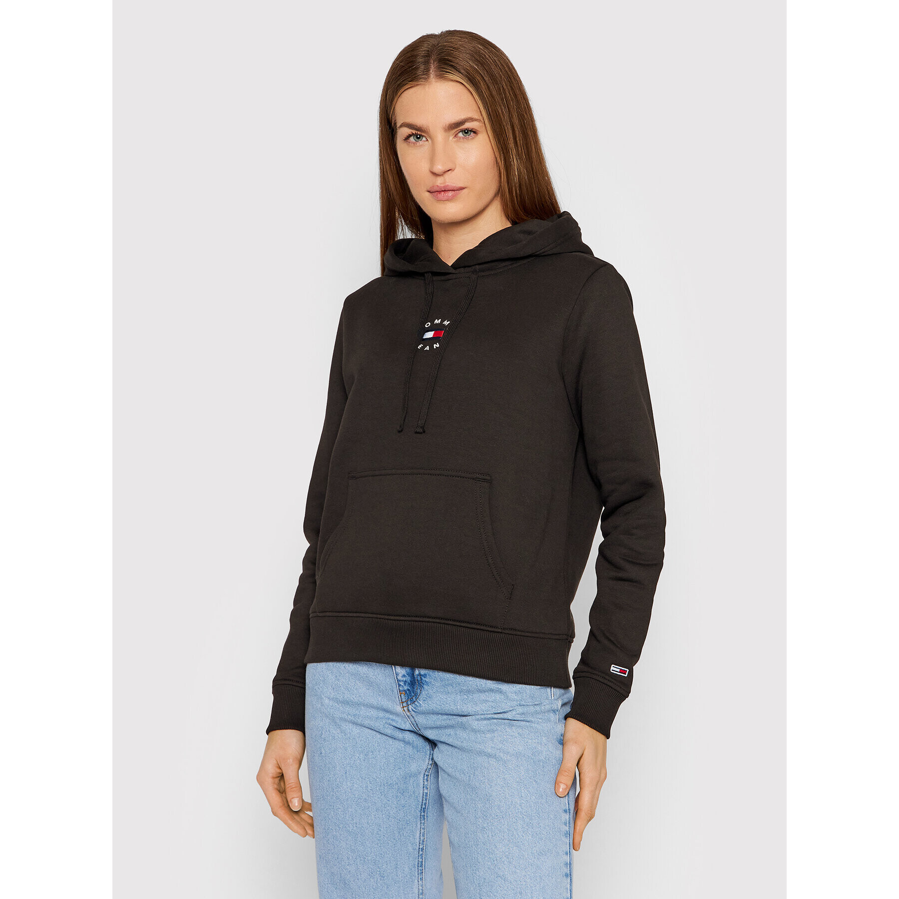 Tommy Jeans Bluză Tiny Tommy DW0DW11351 Negru Regular Fit - Pled.ro