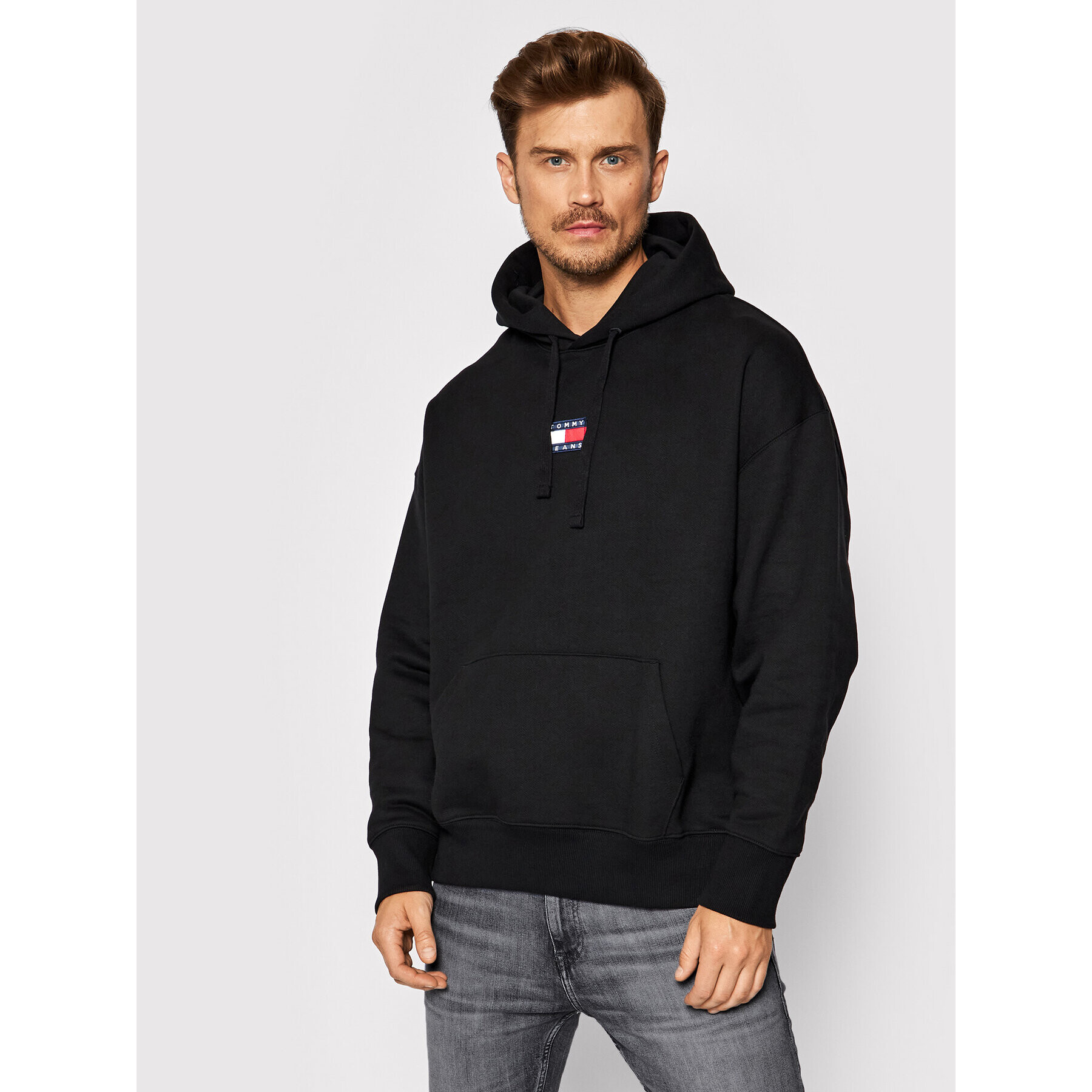 Tommy Jeans Bluză Tjm Badge DM0DM10904 Negru Regular Fit - Pled.ro