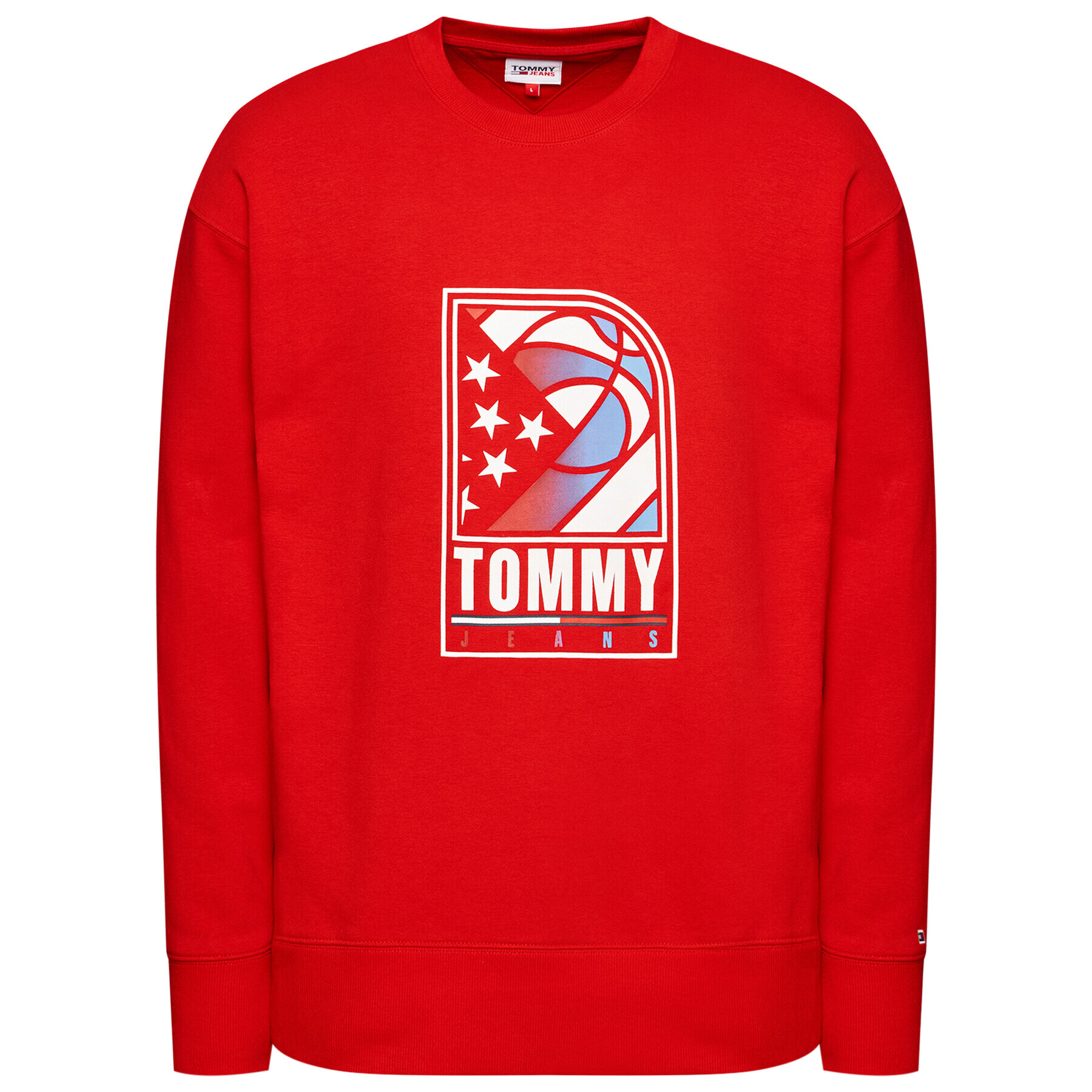 Tommy Jeans Bluză Tjm Basketball DM0DM10661 Roșu Relaxed Fit - Pled.ro