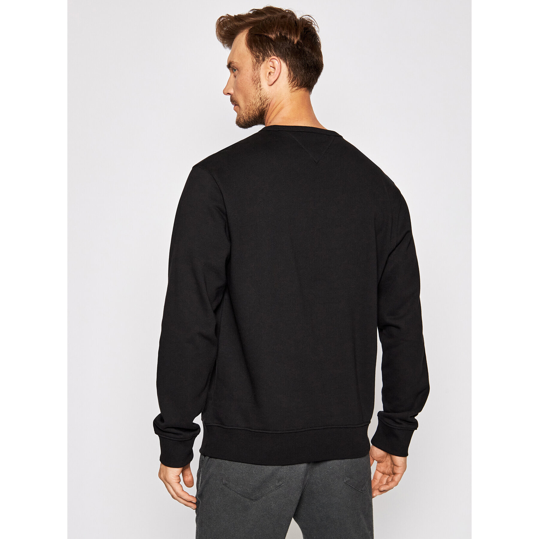 Tommy Jeans Bluză Tjm Essential Crew DM0DM10910 Negru Regular Fit - Pled.ro