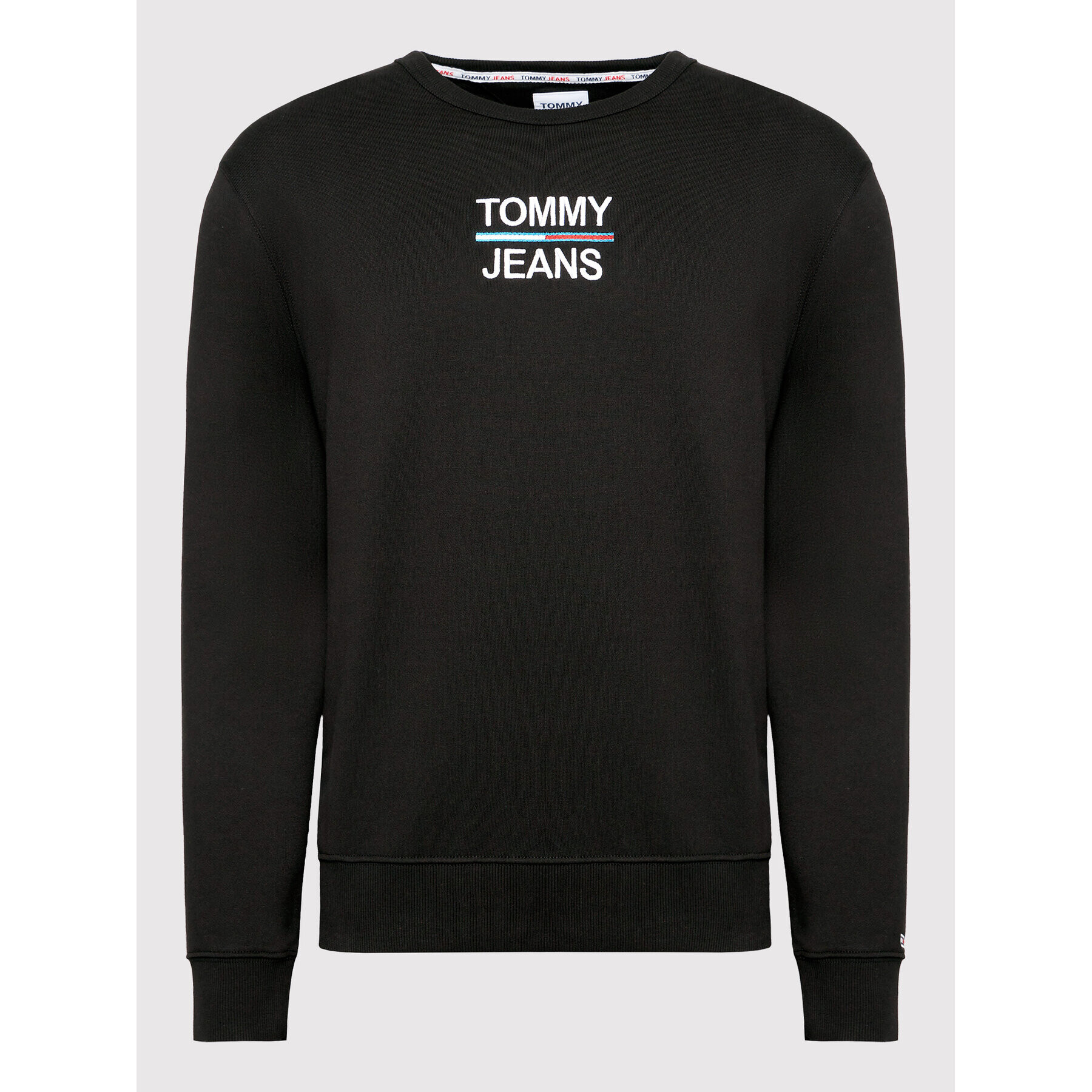 Tommy Jeans Bluză Tjm Essential Crew DM0DM10910 Negru Regular Fit - Pled.ro