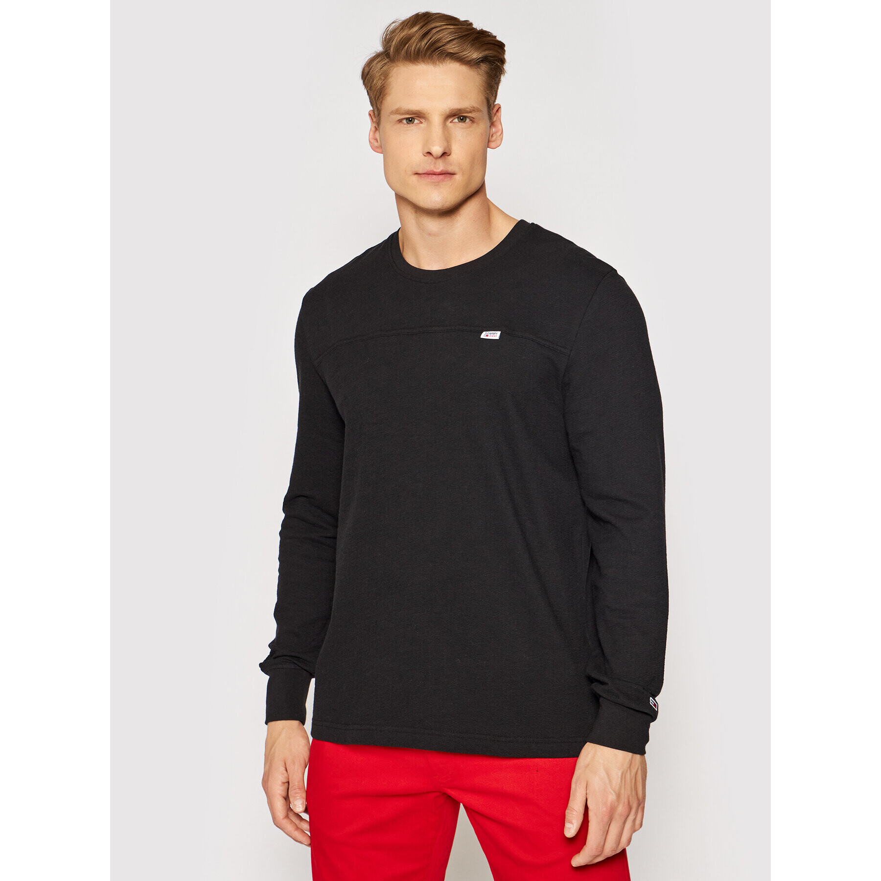 Tommy Jeans Bluză Tjm Front Seam Detail DM0DM10278 Negru Regular Fit - Pled.ro