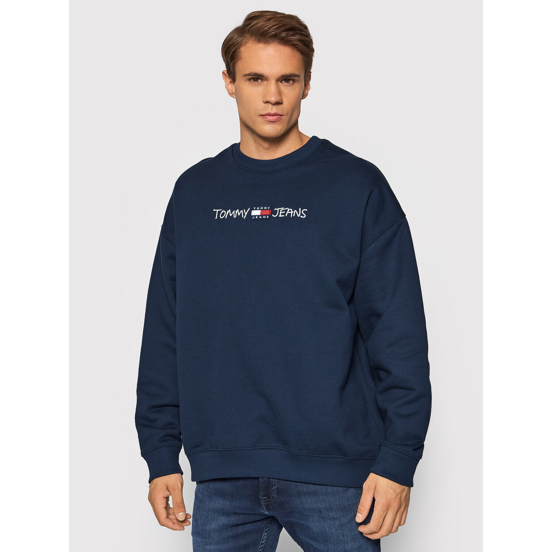 Tommy Jeans Bluză Tjm Seasonal Straight Logo DM0DM10914 Bleumarin Regular Fit - Pled.ro