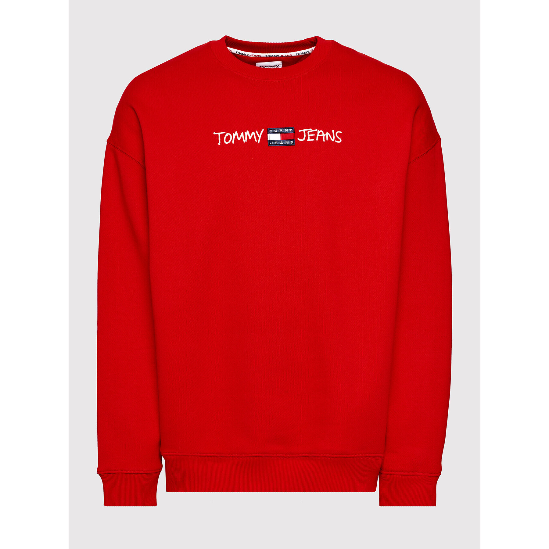 Tommy Jeans Bluză Tjm Seasonal Straight Logo DM0DM10914 Roșu Regular Fit - Pled.ro