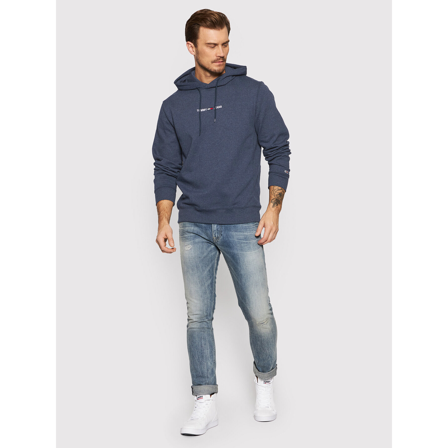 Tommy Jeans Bluză Tjm Straight Logo DM0DM11632 Bleumarin Regular Fit - Pled.ro