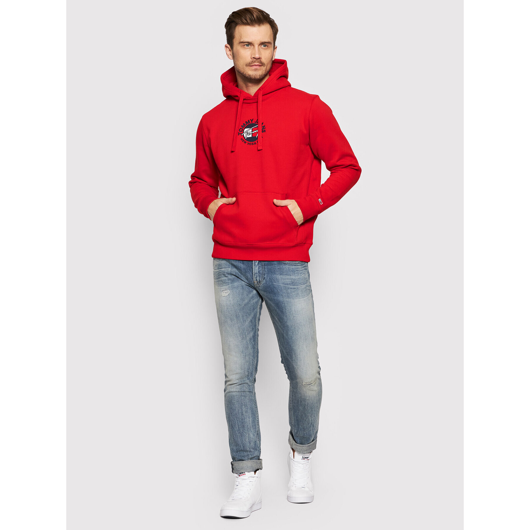 Tommy Jeans Bluză Tjm Timeless DM0DM11628 Roșu Regular Fit - Pled.ro