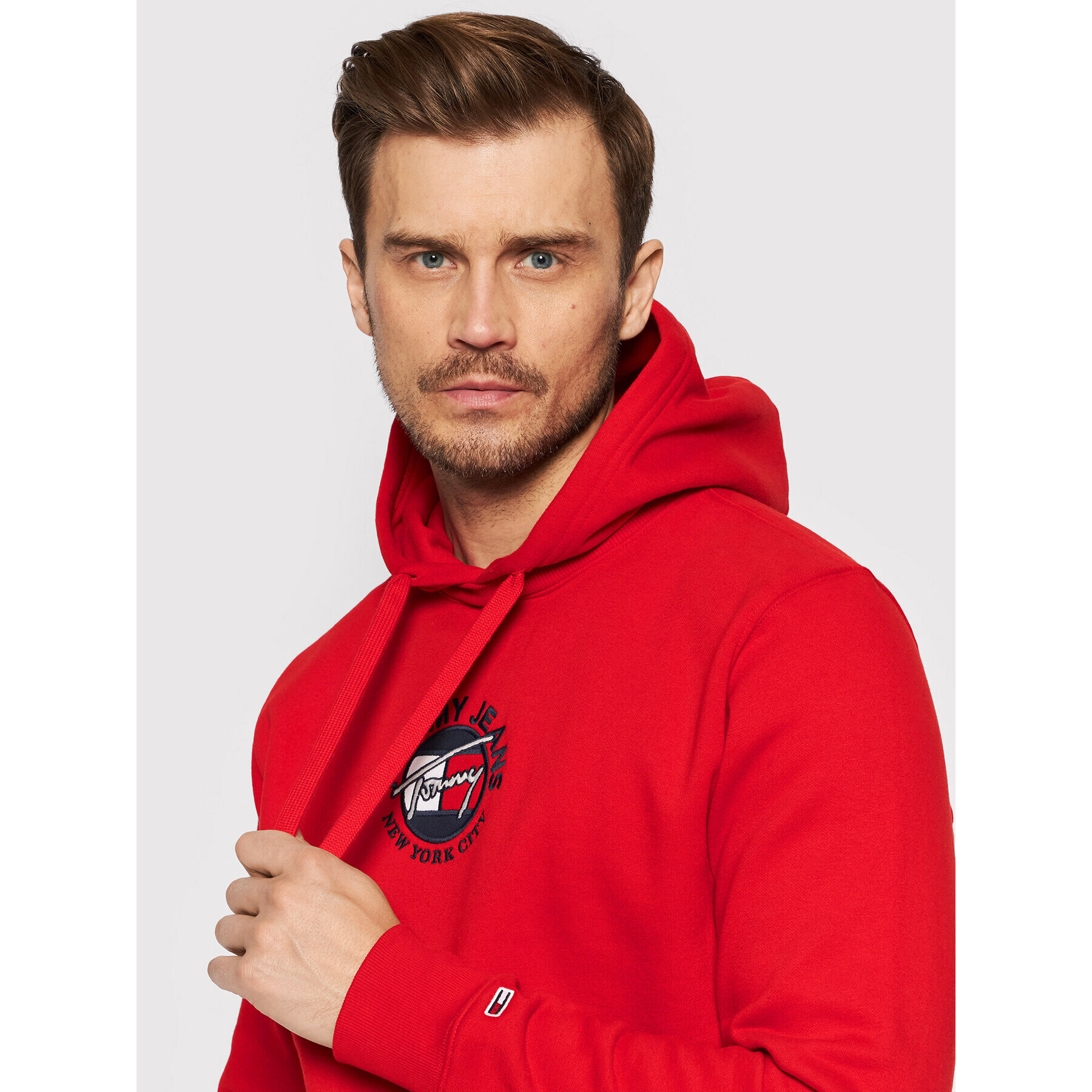 Tommy Jeans Bluză Tjm Timeless DM0DM11628 Roșu Regular Fit - Pled.ro