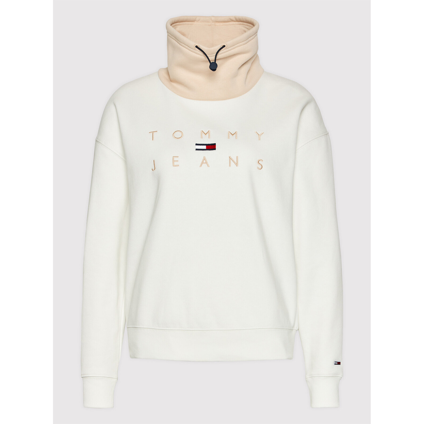 Tommy Jeans Bluză Tjw Bxy Logo 3 Funnel Neck DW0DW11191 Alb Boxy Fit - Pled.ro