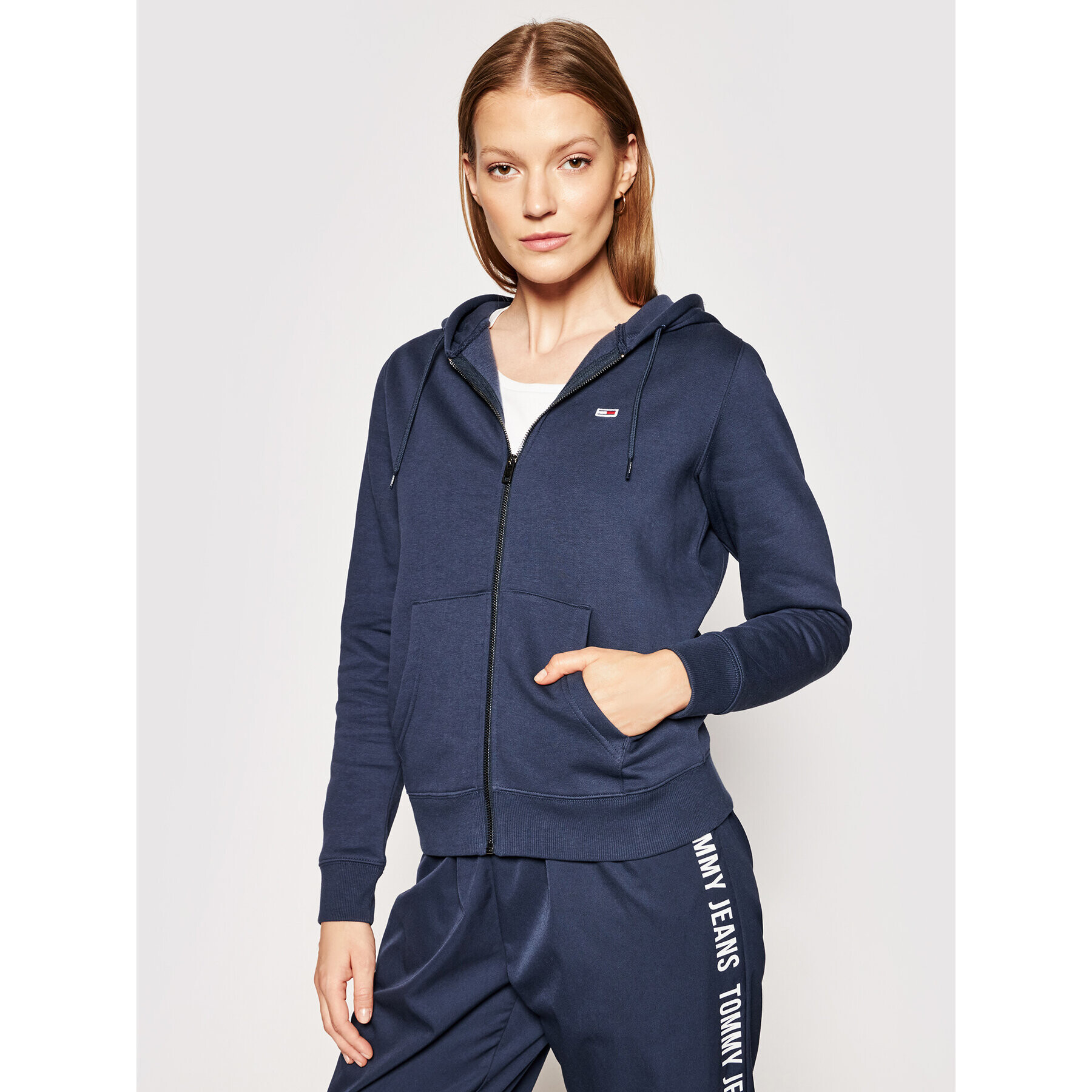 Tommy Jeans Bluză Zip Through DW0DW10135 Bleumarin Regular Fit - Pled.ro