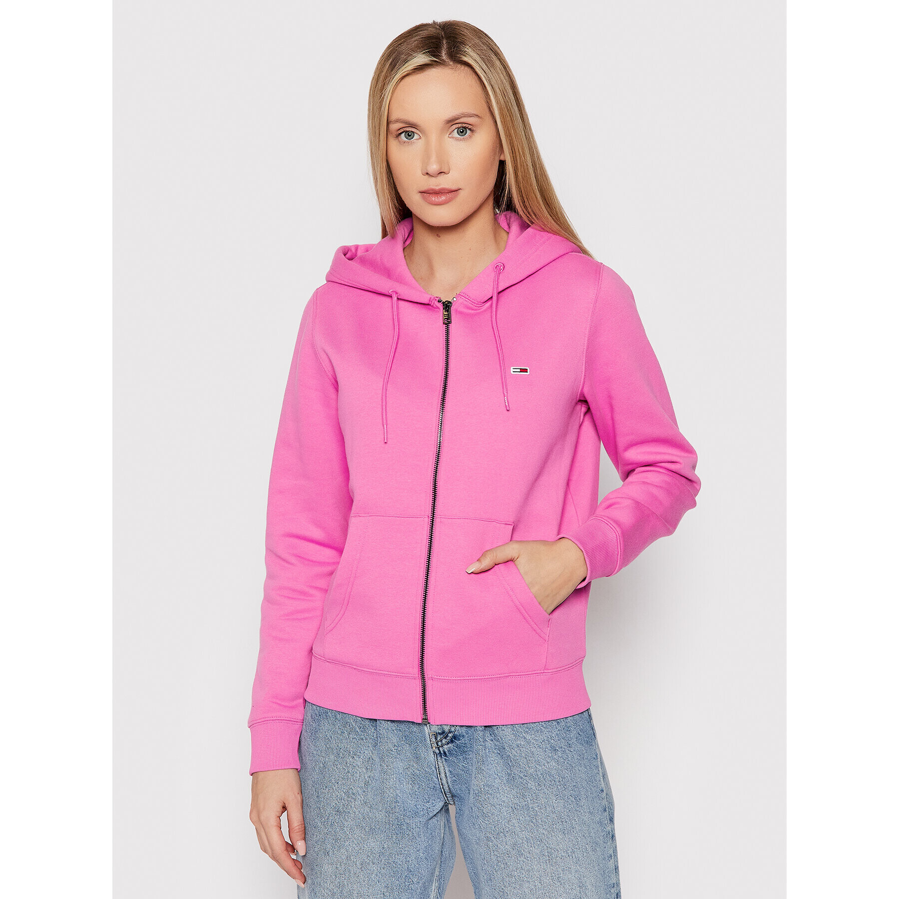 Tommy Jeans Bluză Zip Throught DW0DW10135 Roz Regular Fit - Pled.ro