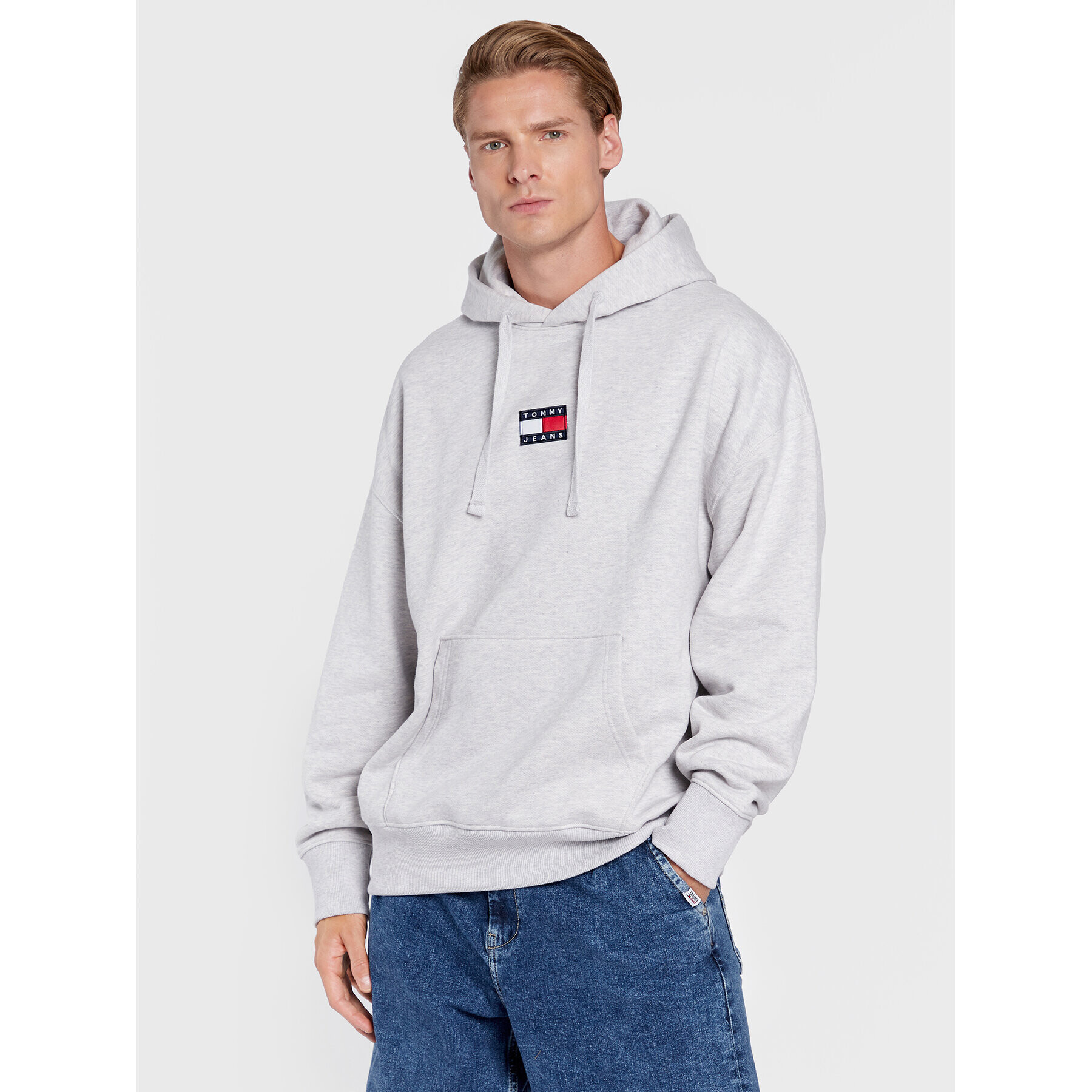 Tommy Jeans Bluză DM0DM10904 Gri Relaxed Fit - Pled.ro