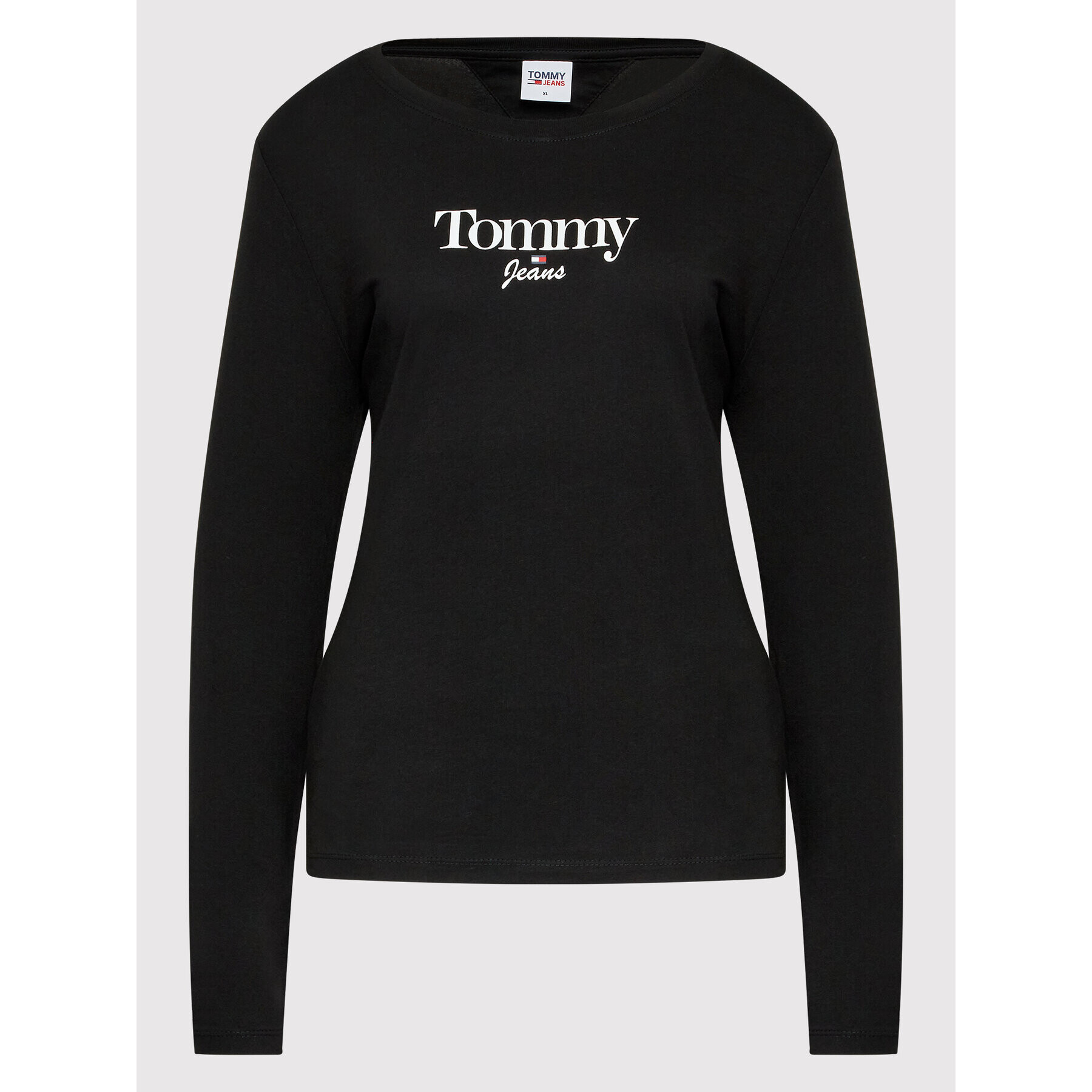 Tommy Jeans Bluză Essential Logo DW0DW13697 Negru Slim Fit - Pled.ro