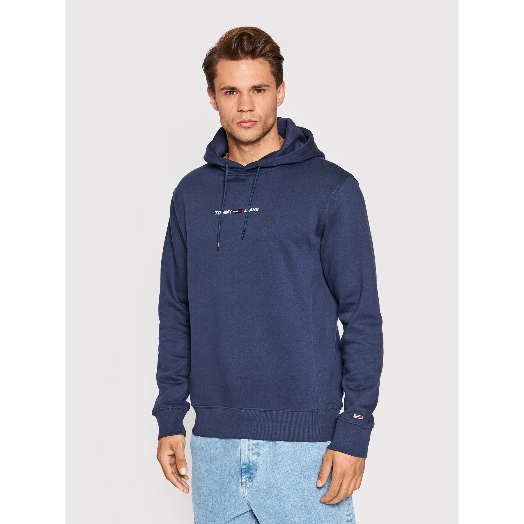 Tommy Jeans Bluză Linear Logo DM0DM12942 Bleumarin Regular Fit - Pled.ro