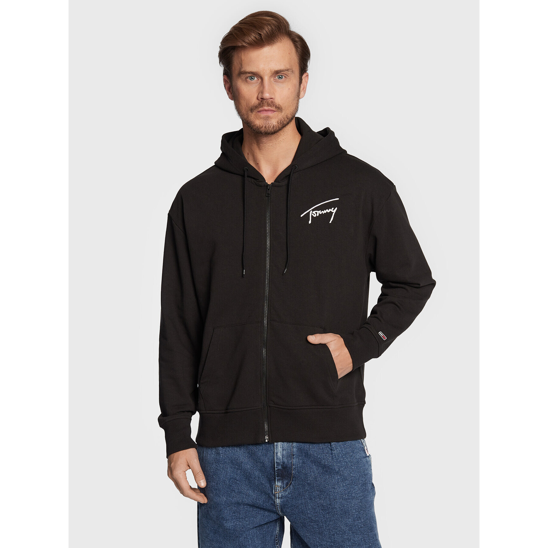 Tommy Jeans Bluză Signature DM0DM13879 Negru Relaxed Fit - Pled.ro