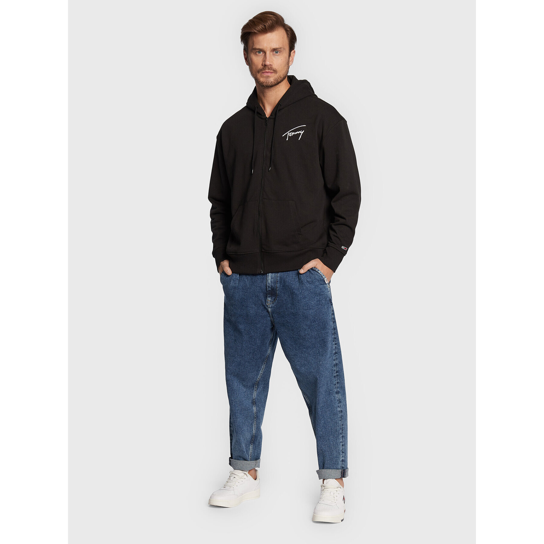 Tommy Jeans Bluză Signature DM0DM13879 Negru Relaxed Fit - Pled.ro