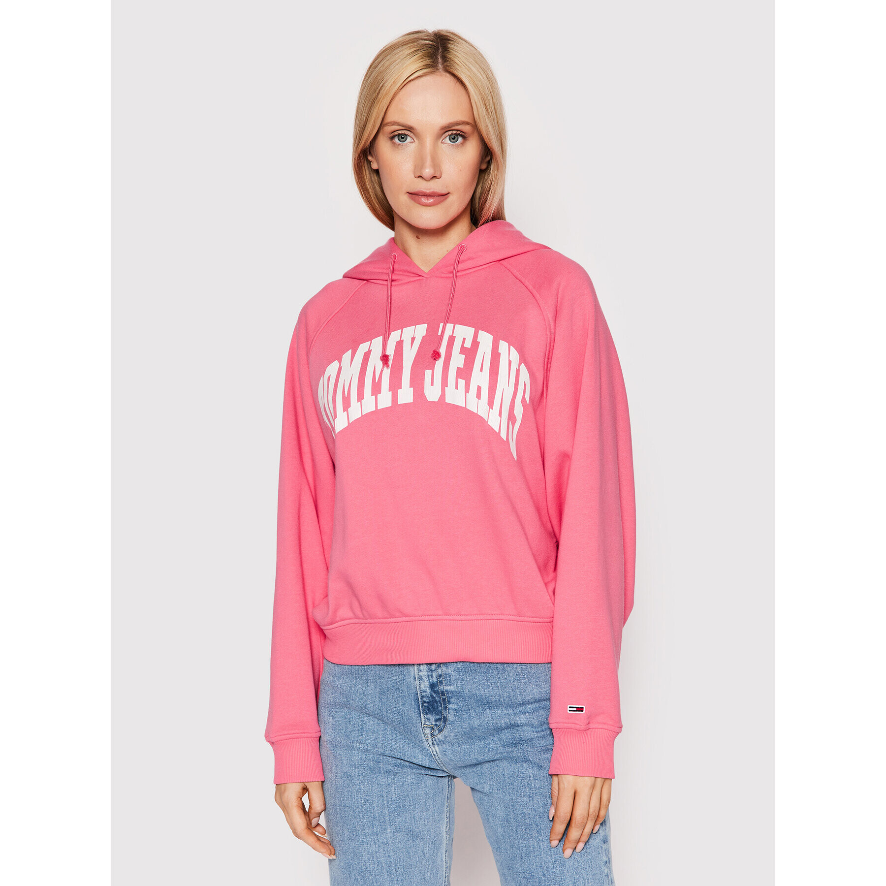 Tommy Jeans Bluză Tjw College DW0DW12956 Roz Relaxed Fit - Pled.ro