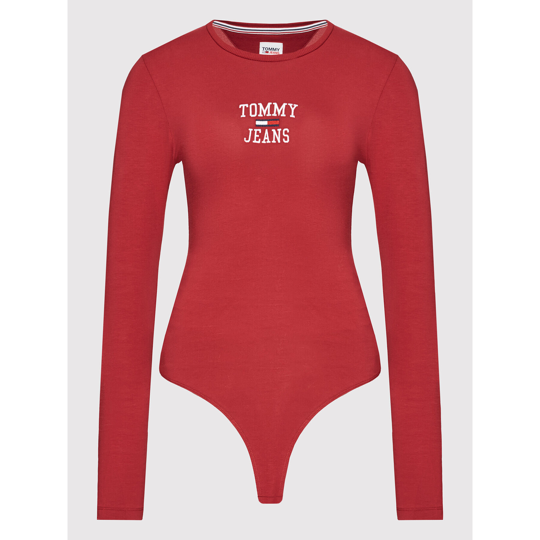 Tommy Jeans Body College Logo DW0DW11754 Roșu Regular Fit - Pled.ro