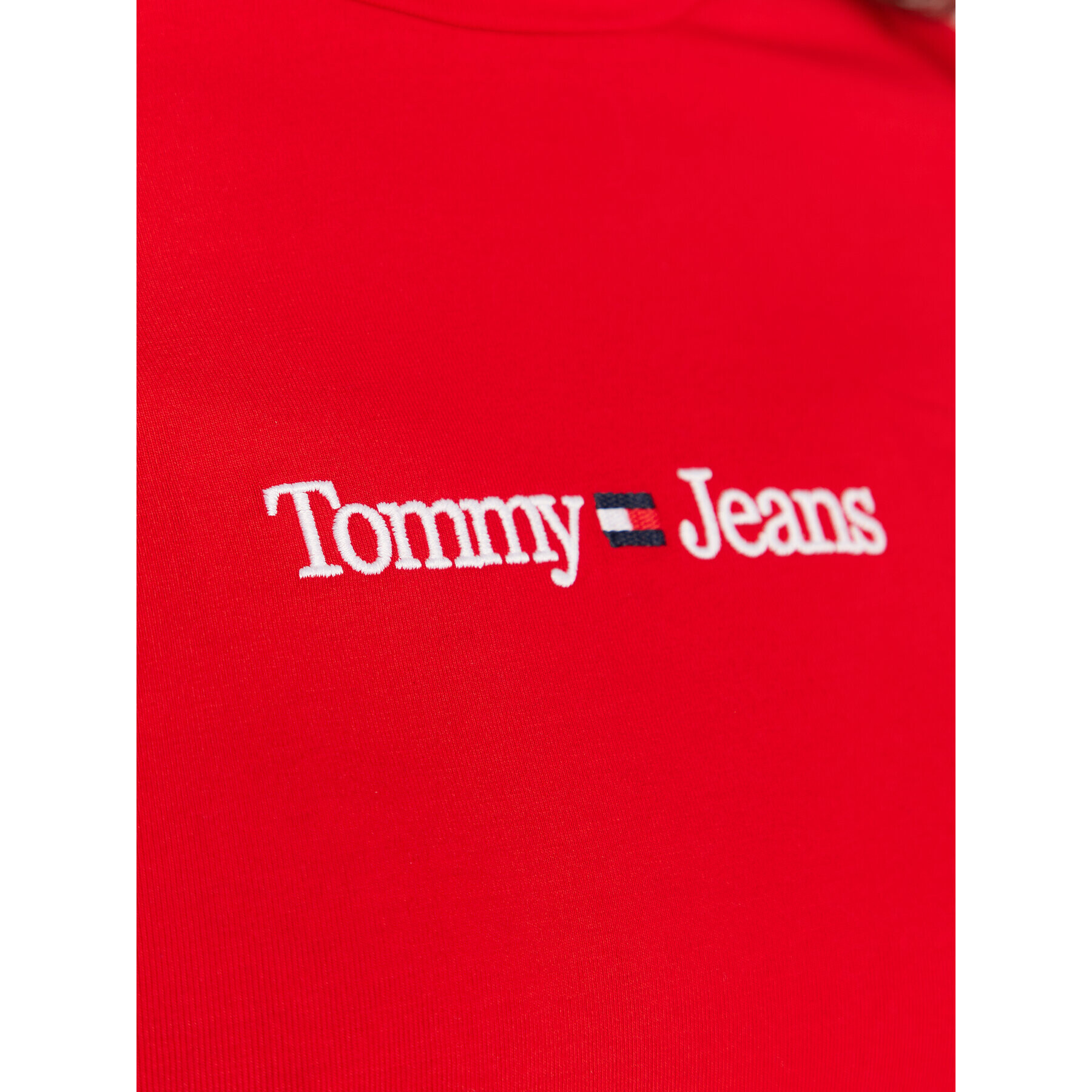 Tommy Jeans Body Serif Linear DW0DW14324 Roșu Slim Fit - Pled.ro