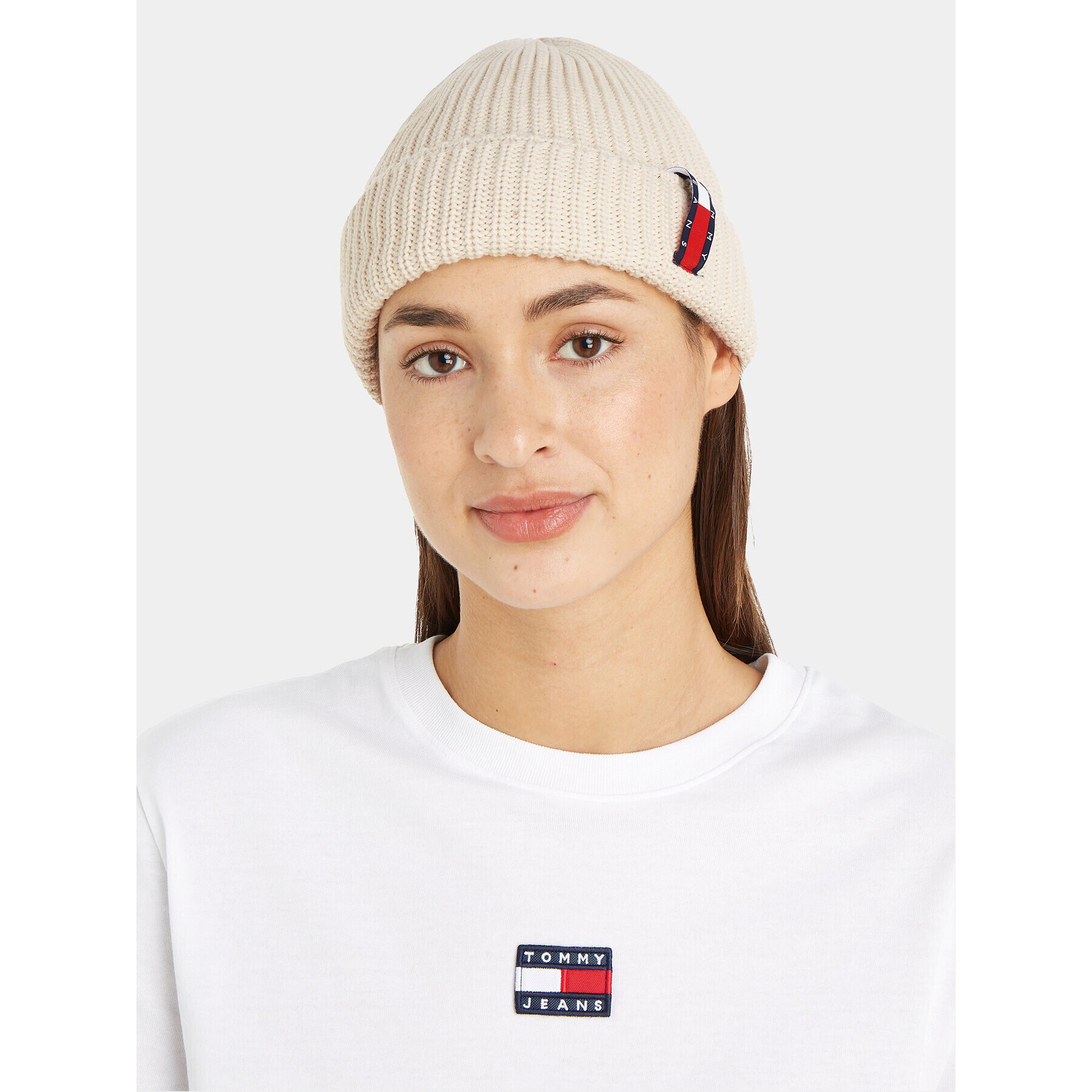 Tommy Jeans Căciulă Im Tju Unisex Beanie AU0AU01808 Bej - Pled.ro