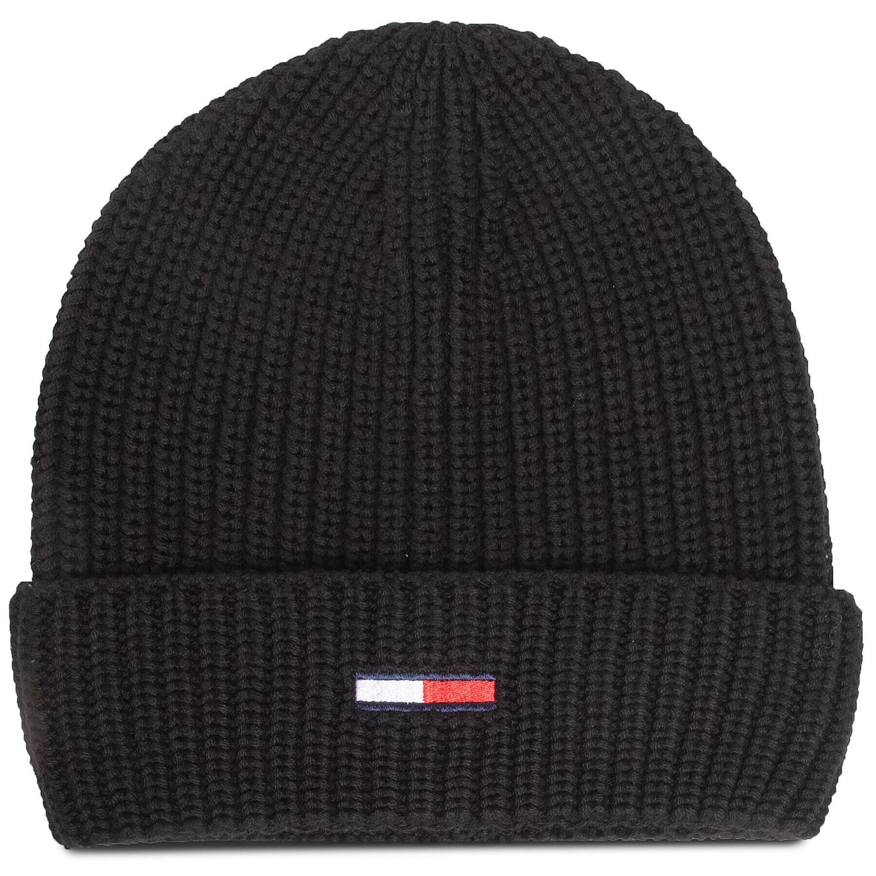 Tommy Jeans Căciulă Tjm Basic Flag Rib Beanie AM0AM05191 Negru - Pled.ro