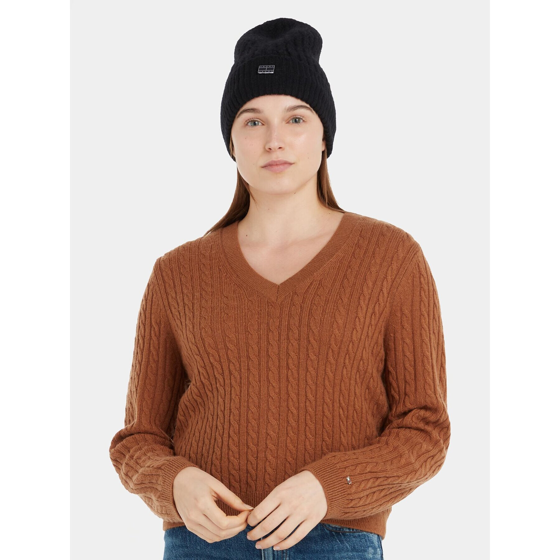 Tommy Jeans Căciulă Tjw Cosy Knit Beanie AW0AW15462 Negru - Pled.ro