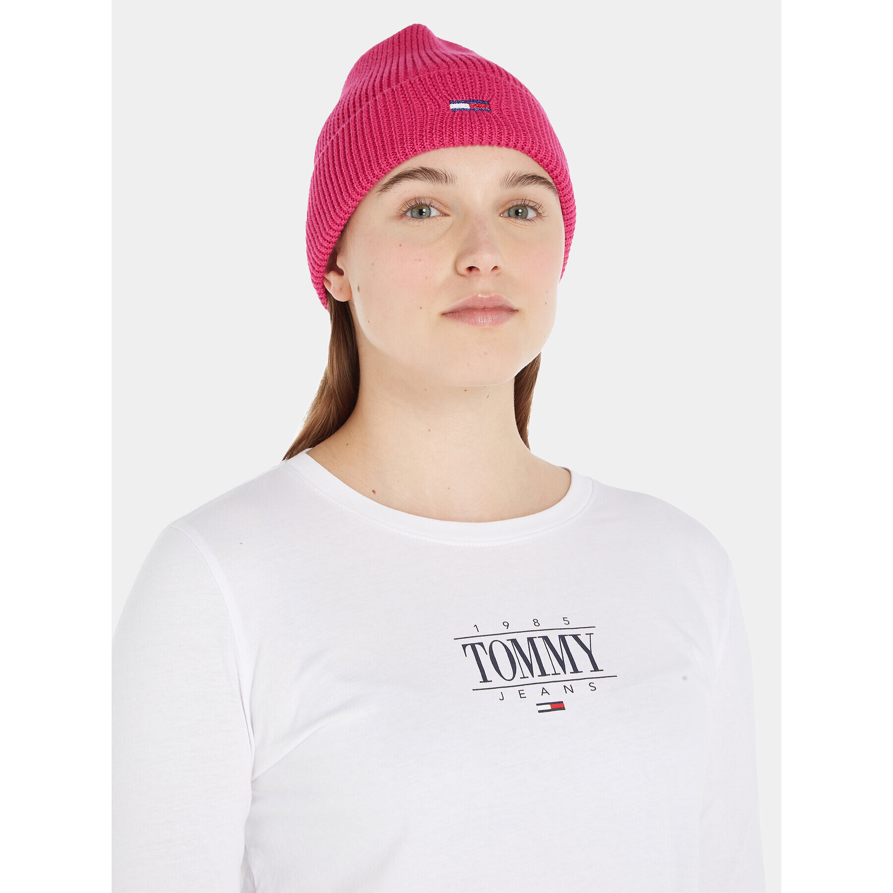 Tommy Jeans Căciulă Tjw Flag Beanie AW0AW15474 Roz - Pled.ro