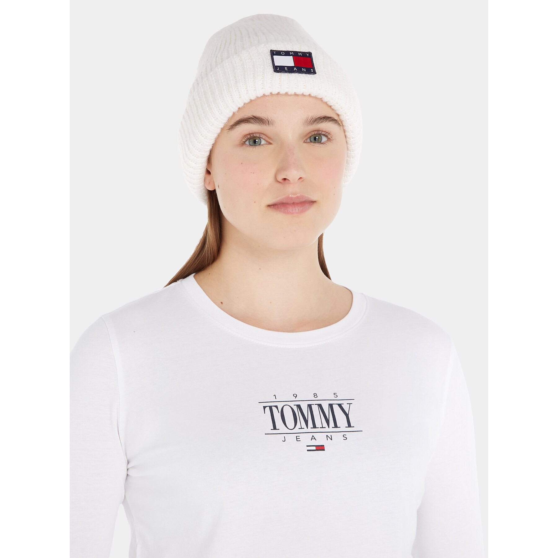 Tommy Jeans Căciulă Tjw Soft Ready Beanie AW0AW15464 Écru - Pled.ro