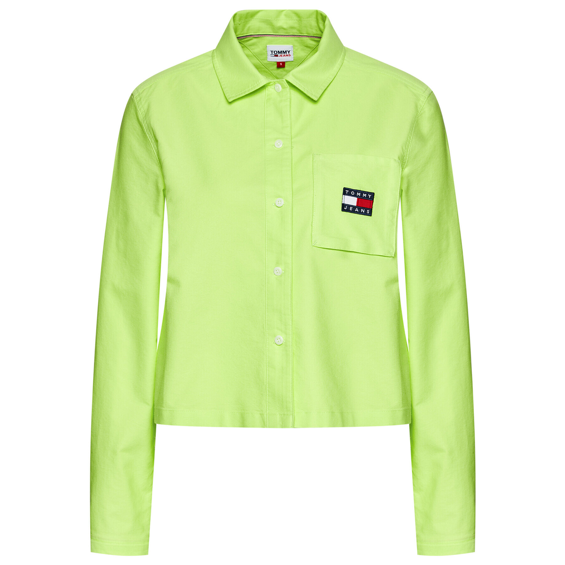 Tommy Jeans Cămașă Badge Pocket DW0DW08918 Verde Regular Fit - Pled.ro