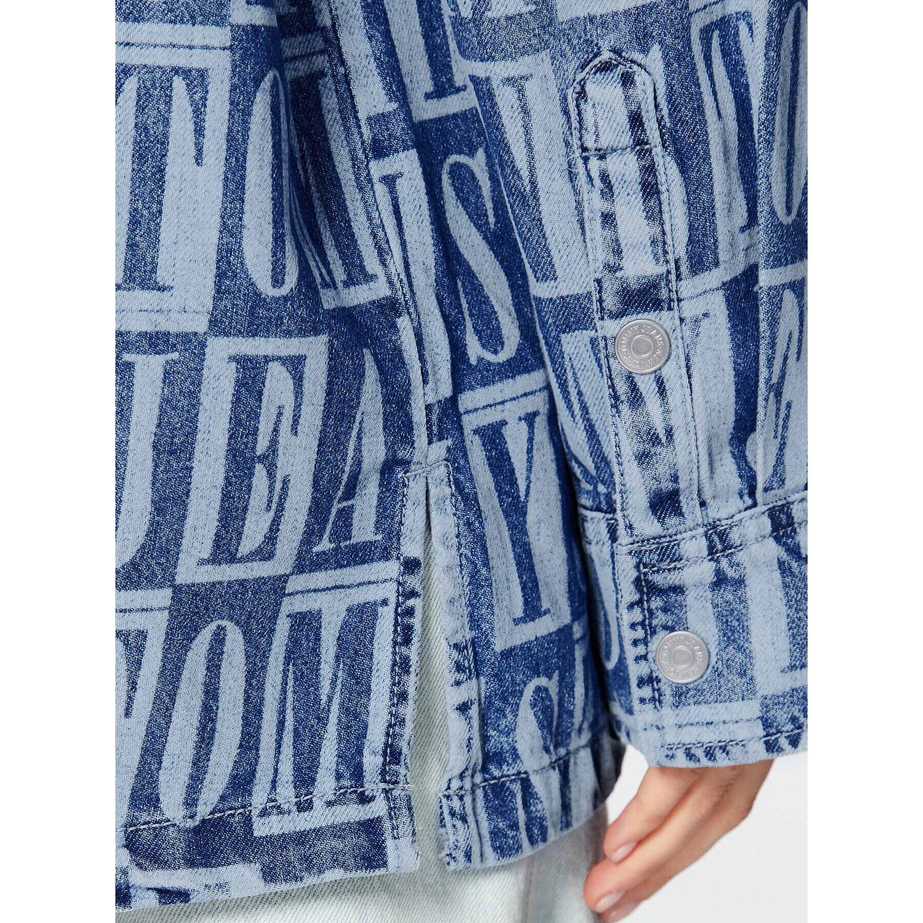 Tommy Jeans cămașă de blugi DW0DW15217 Albastru Oversize - Pled.ro