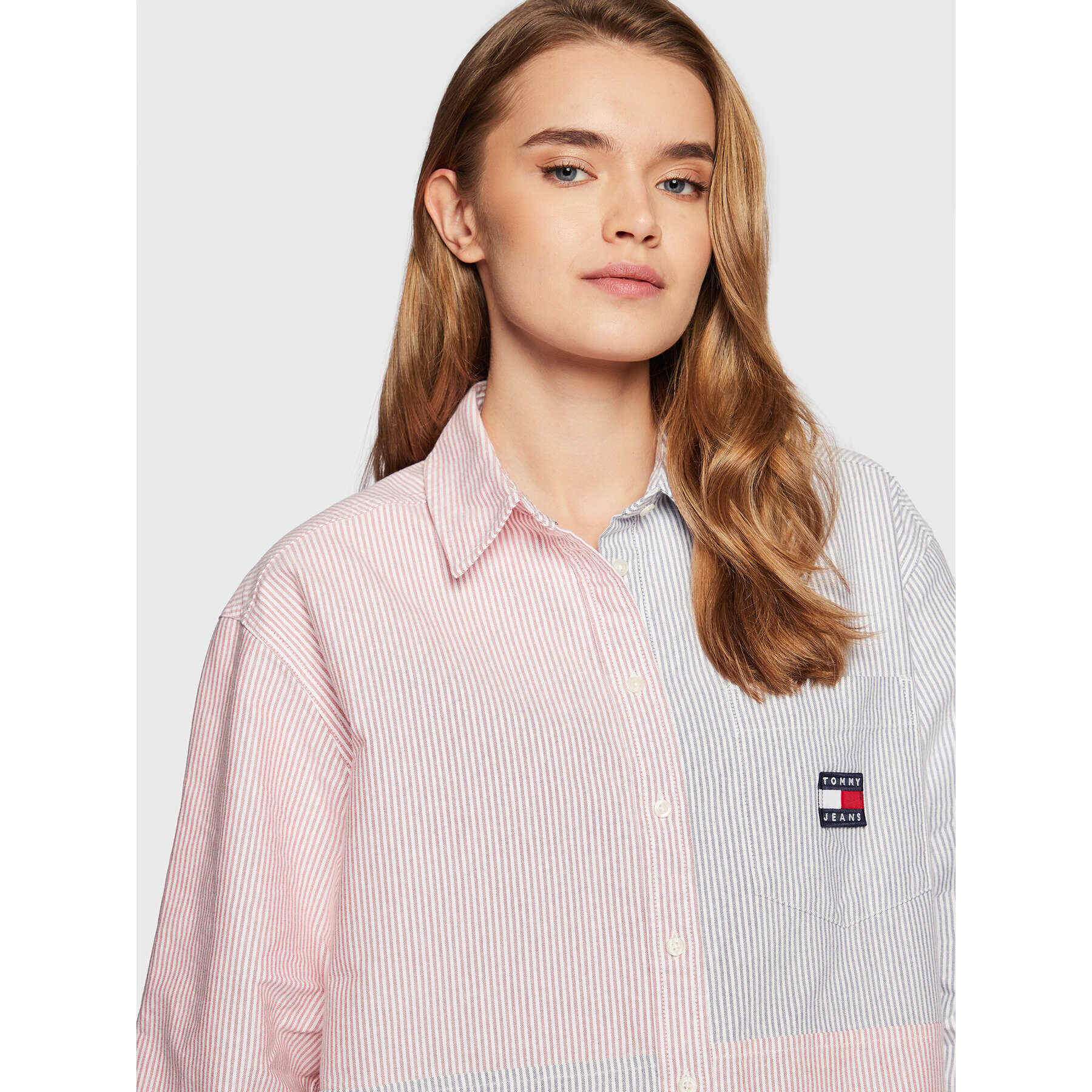 Tommy Jeans Cămașă Stripe DW0DW14450 Colorat Boyfriend Fit - Pled.ro