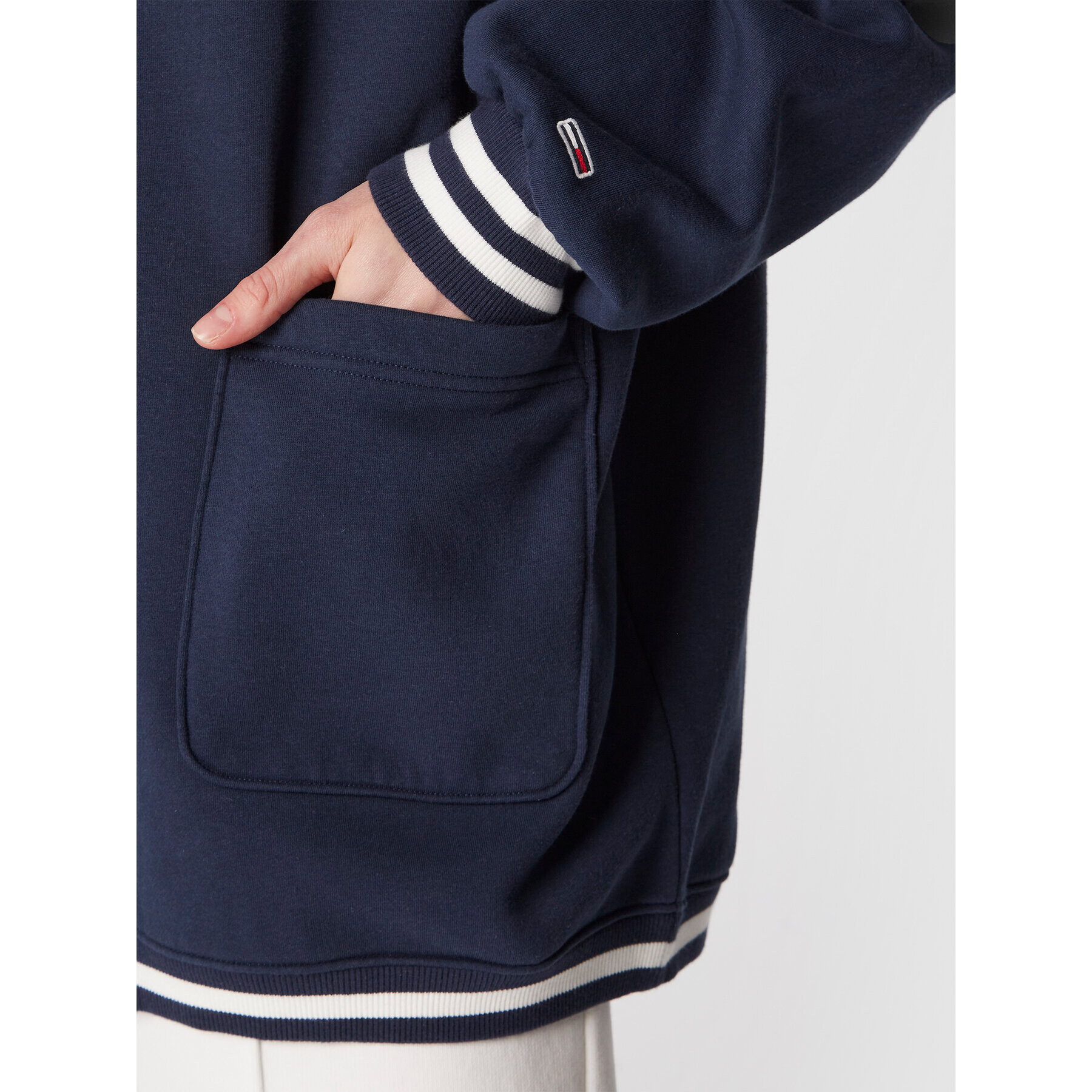 Tommy Jeans Cardigan Collegiate DW0DW14342 Bleumarin Oversize - Pled.ro