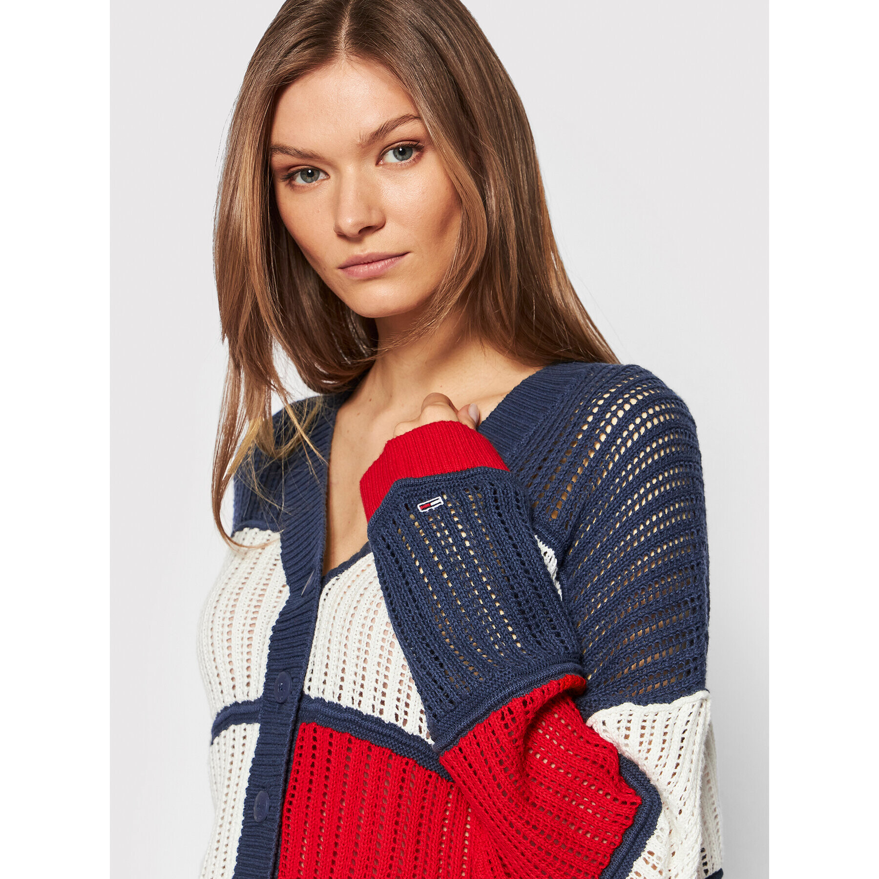 Tommy Jeans Cardigan DW0DW12537 Colorat Relaxed Fit - Pled.ro