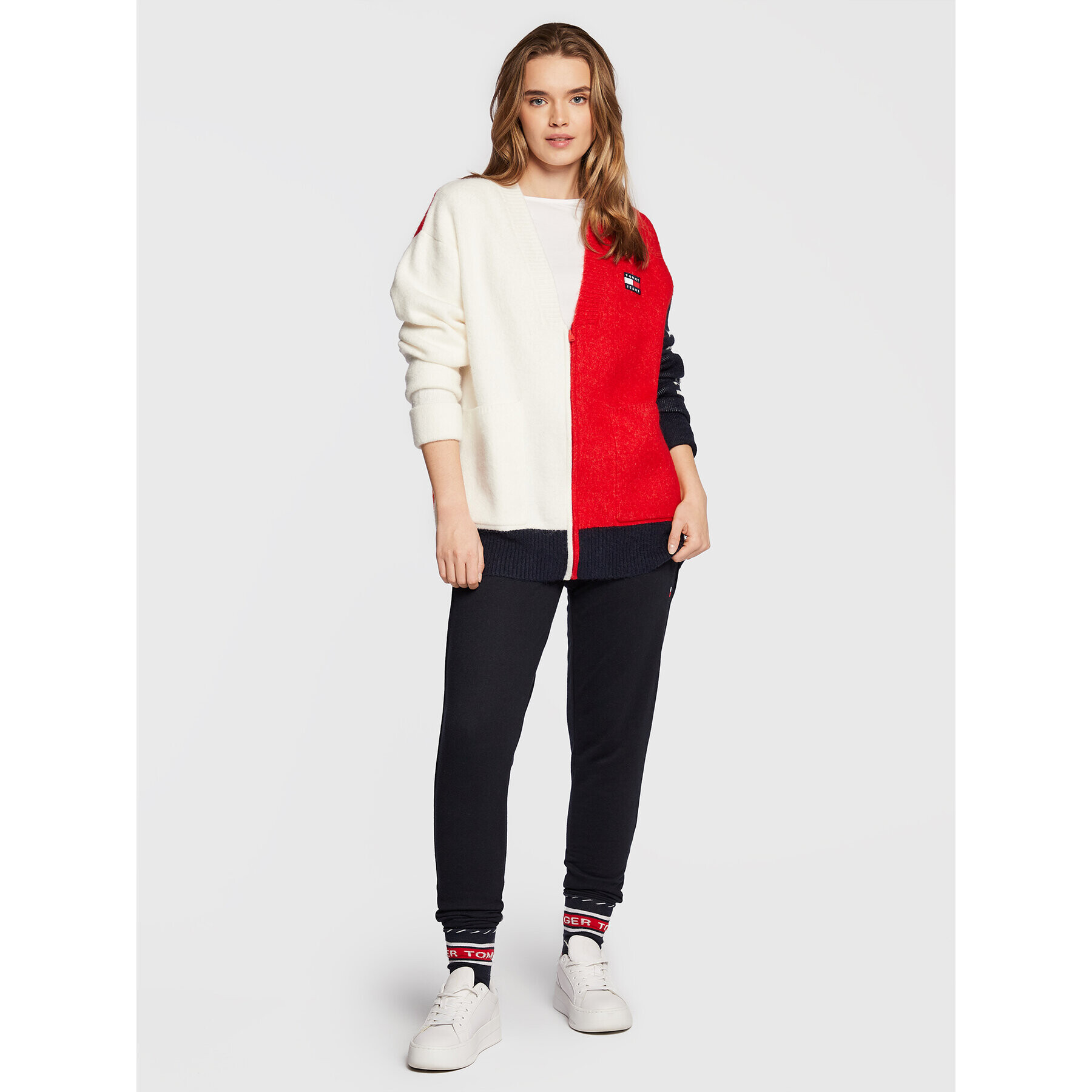 Tommy Jeans Cardigan DW0DW14280 Colorat Oversize - Pled.ro