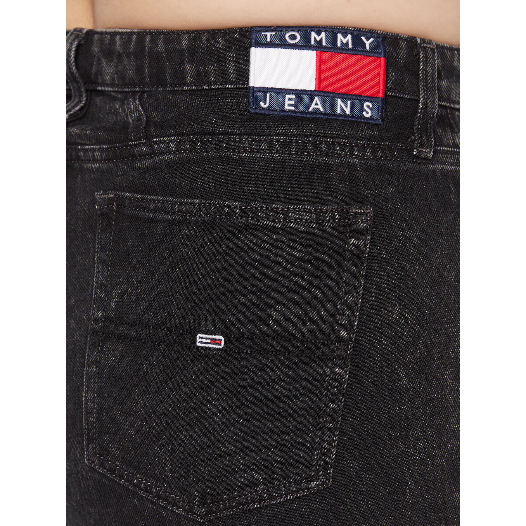 Tommy Jeans Curve Blugi Mom DW0DW13772 Negru Mom Fit - Pled.ro