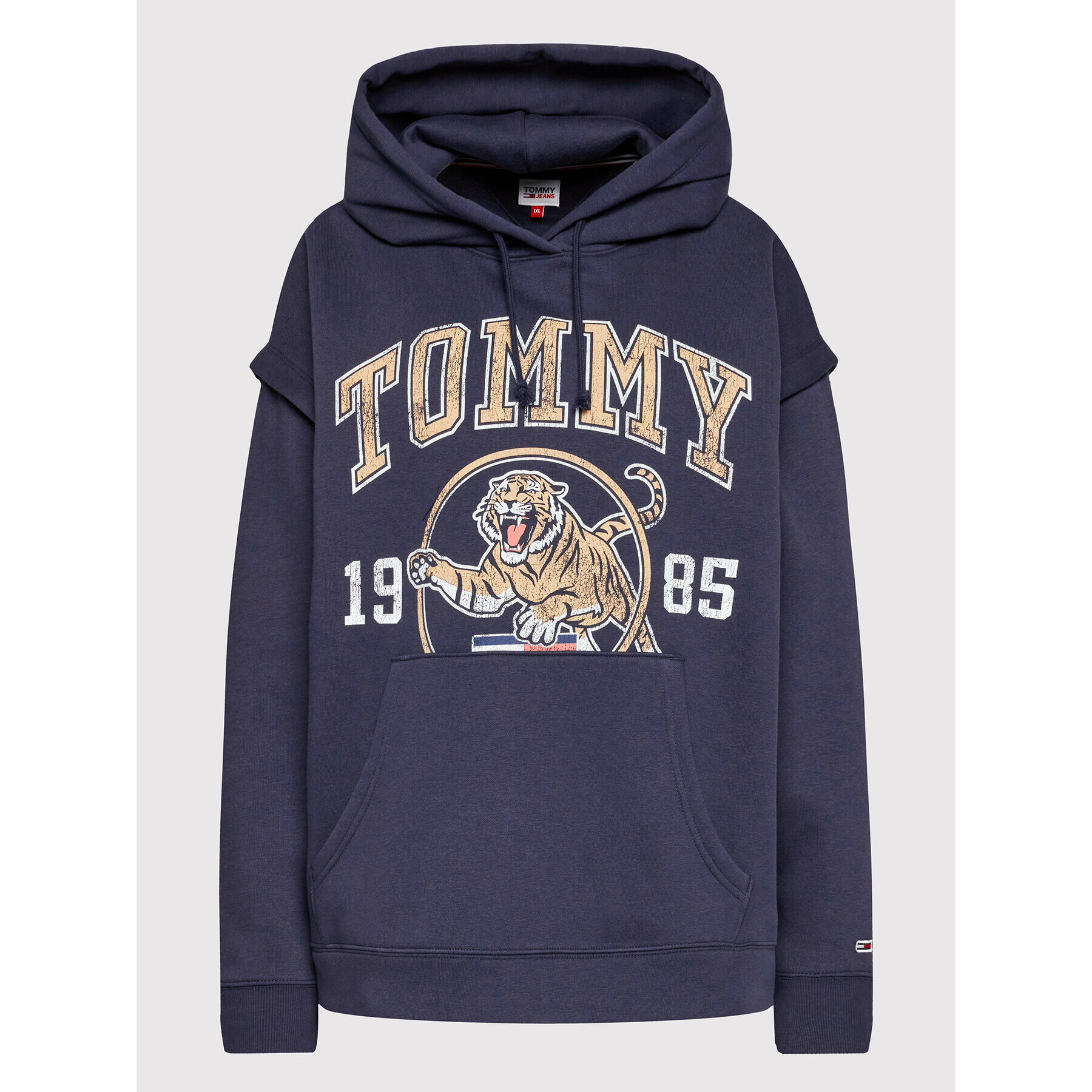 Tommy Jeans Curve Bluză College Tiger 1 DW0DW12037 Bleumarin Regular Fit - Pled.ro