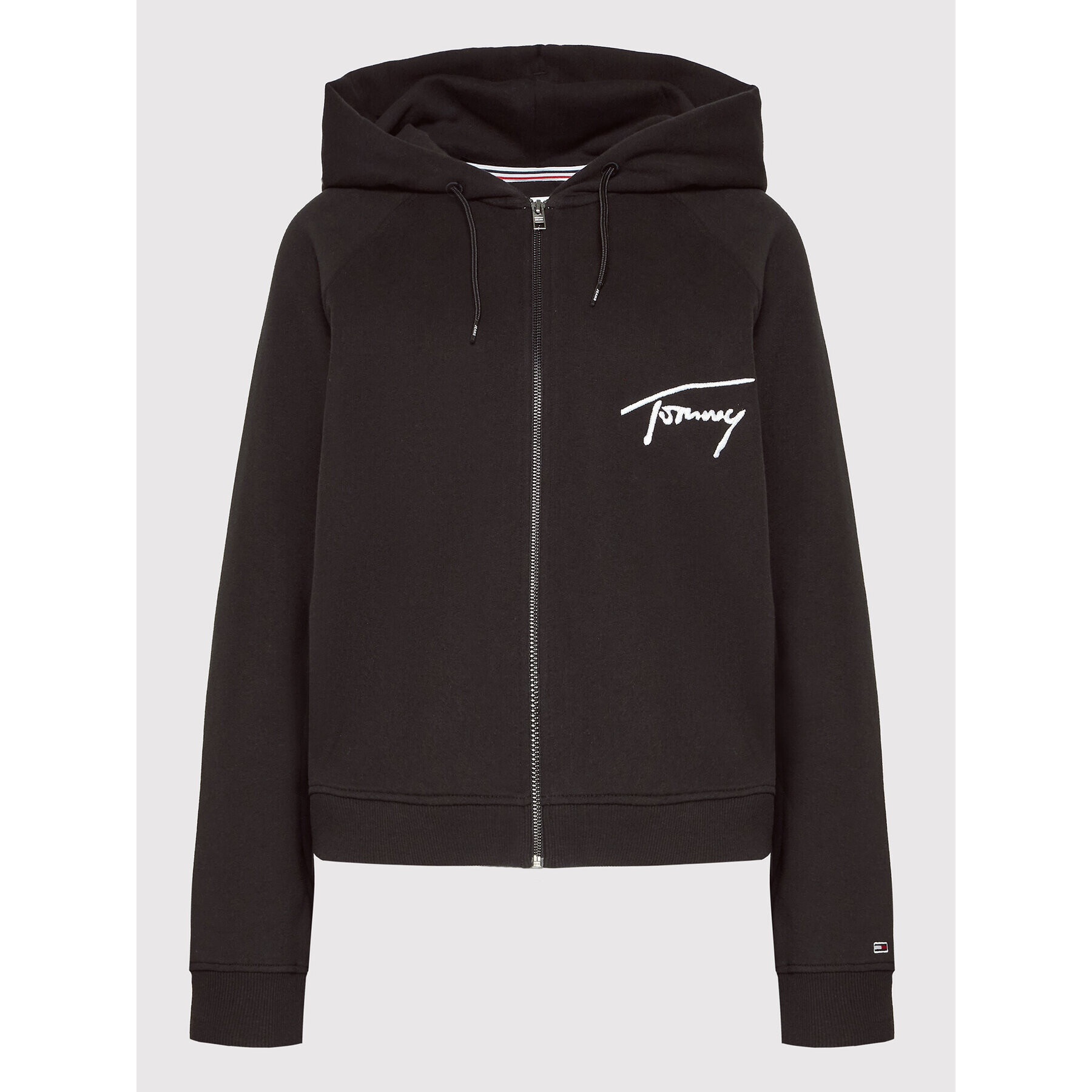 Tommy Jeans Curve Bluză Signature DW0DW12989 Negru Regular Fit - Pled.ro