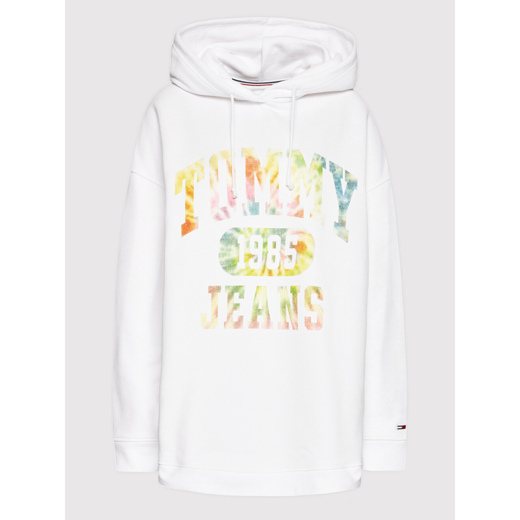 Tommy Jeans Curve Bluză Tie Dye 3 DW0DW12036 Alb Oversize - Pled.ro