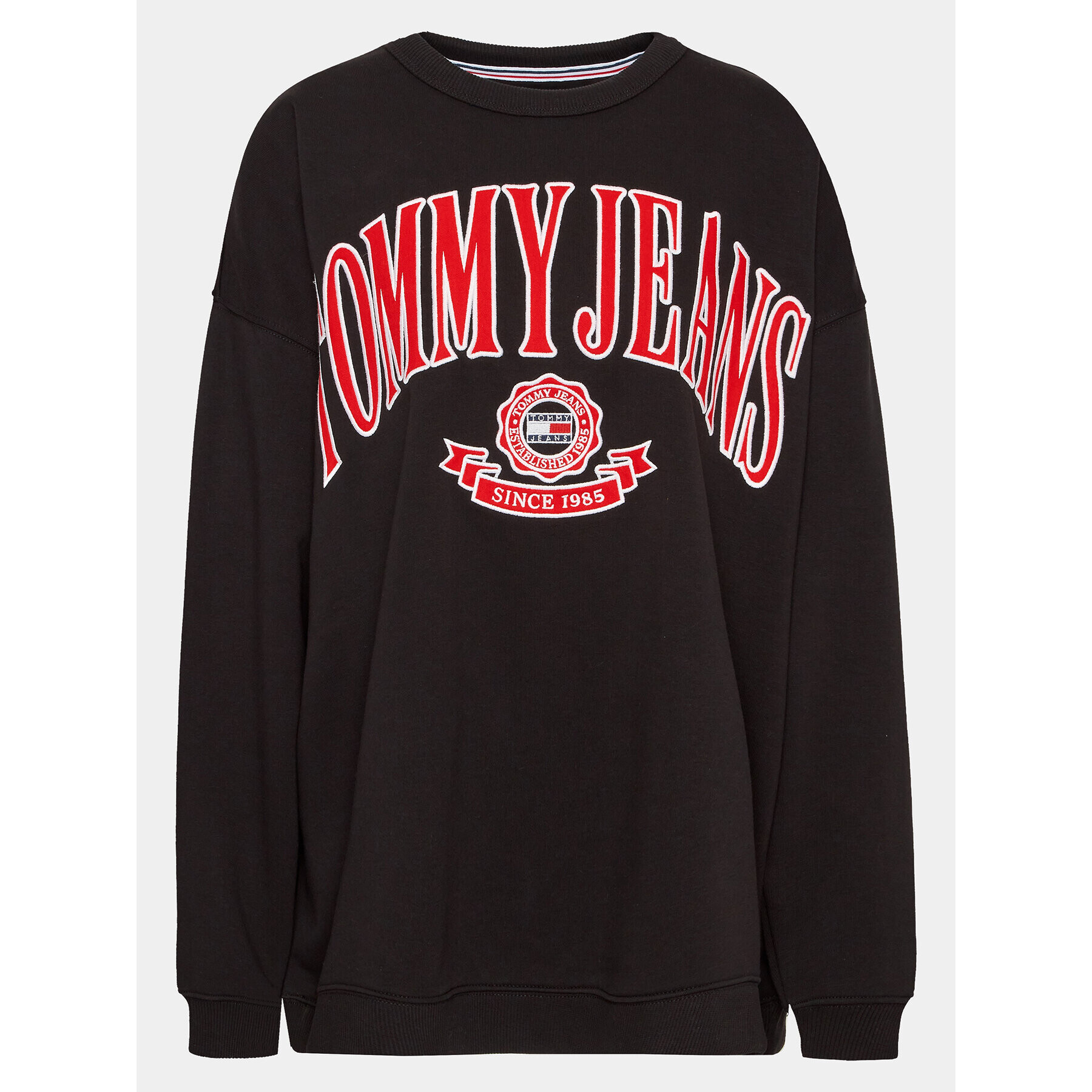 Tommy Jeans Curve Bluză Varsity DW0DW15701 Negru Oversize - Pled.ro