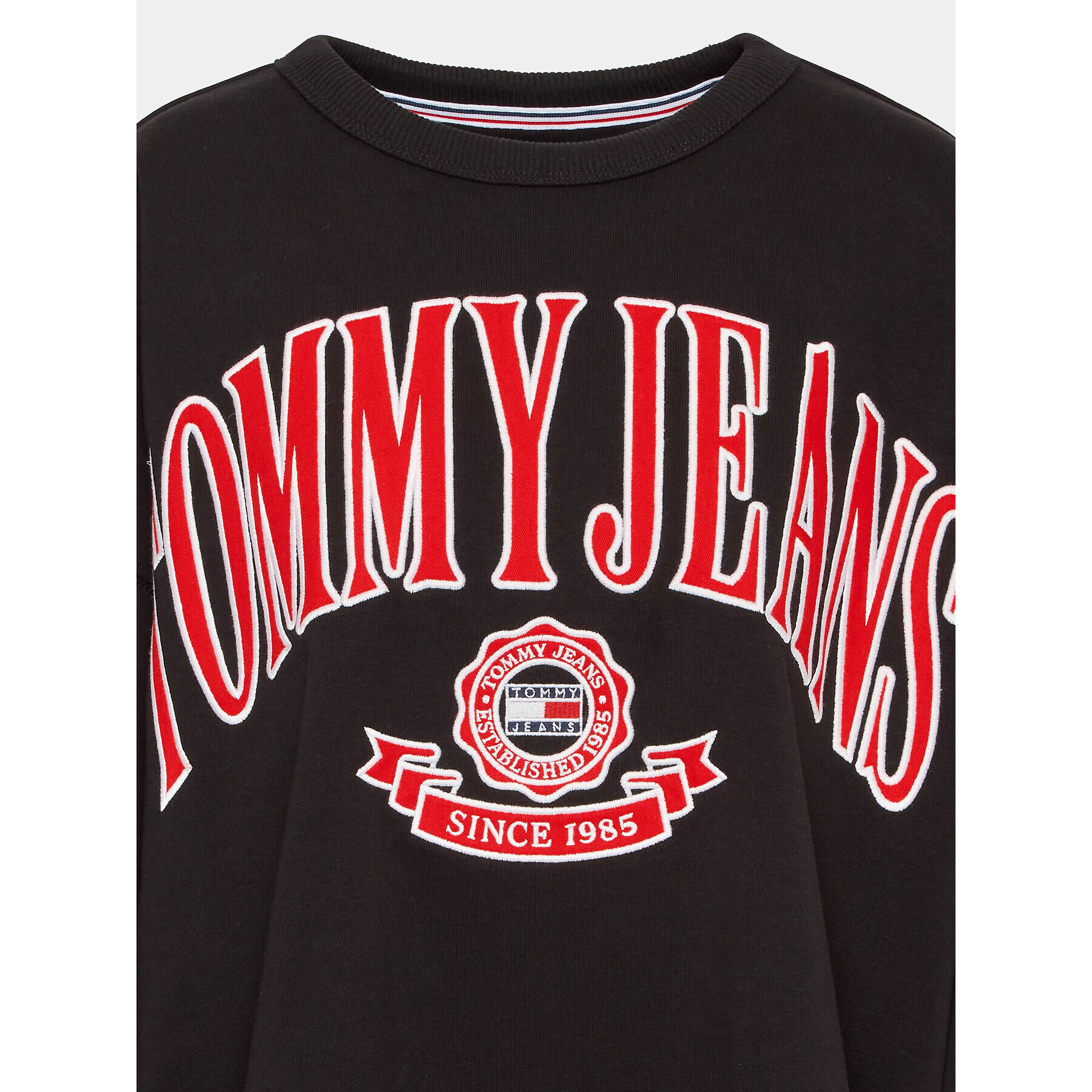 Tommy Jeans Curve Bluză Varsity DW0DW15701 Negru Oversize - Pled.ro