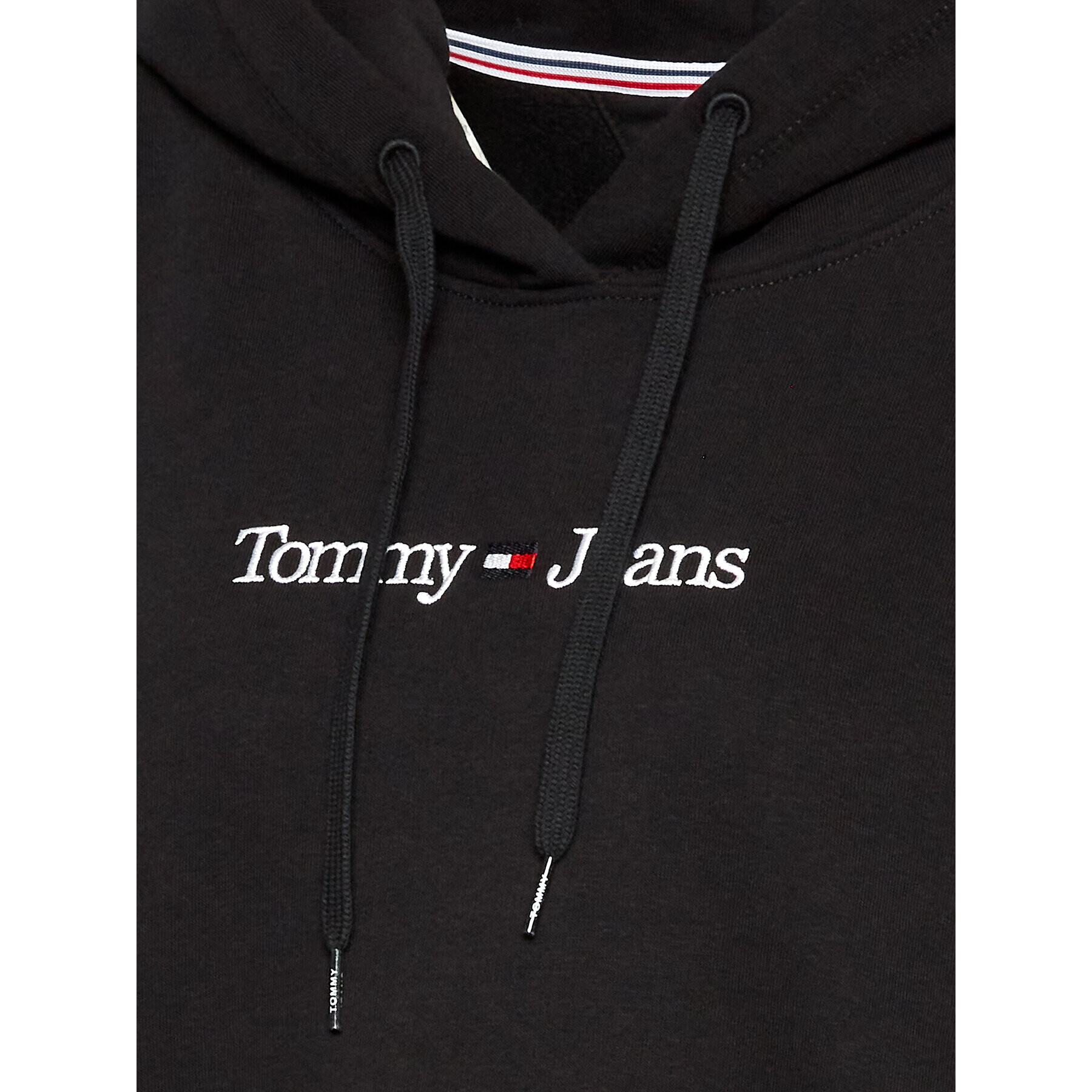 Tommy Jeans Curve Bluză Serif Linear DW0DW14568 Negru Regular Fit - Pled.ro