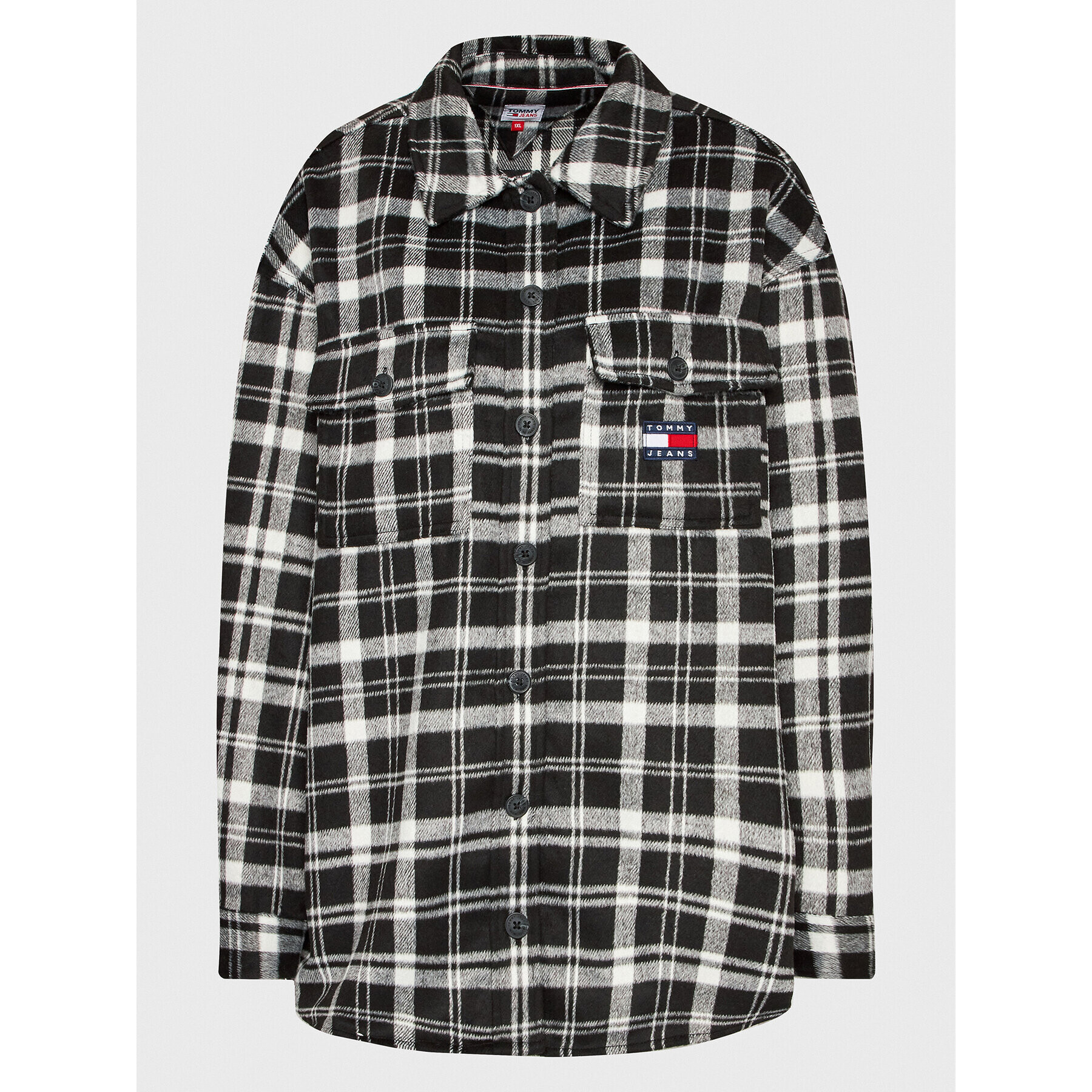 Tommy Jeans Curve Cămașă Check DW0DW15123 Negru Relaxed Fit - Pled.ro