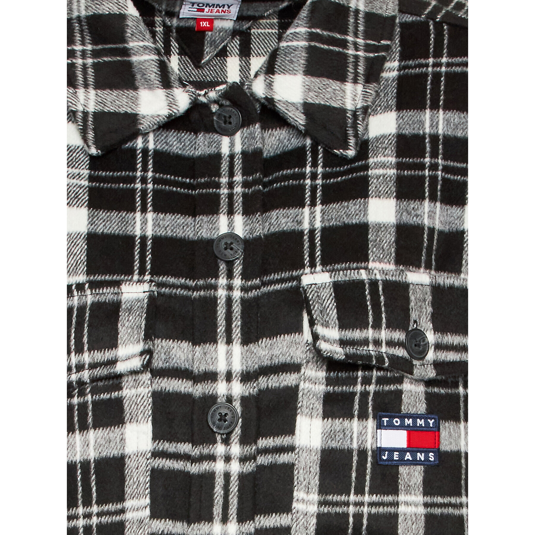 Tommy Jeans Curve Cămașă Check DW0DW15123 Negru Relaxed Fit - Pled.ro